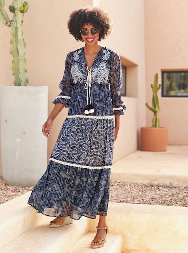 heine Robe imprimée - bleu foncé-sable imprimé