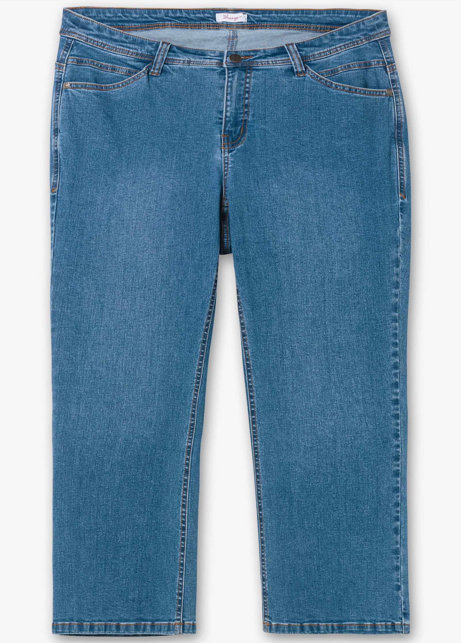 sheego 7/8-Jeans in Bootcut-Form - blue denim
