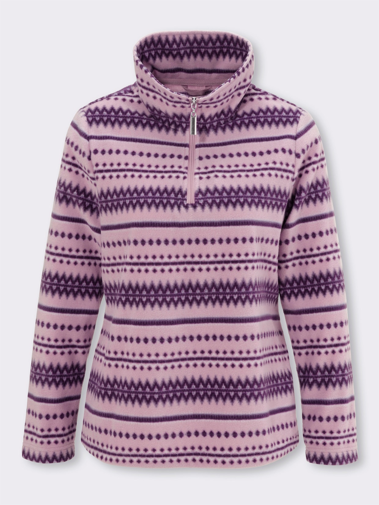 Fleeceshirt - mauve-traube-bedruckt