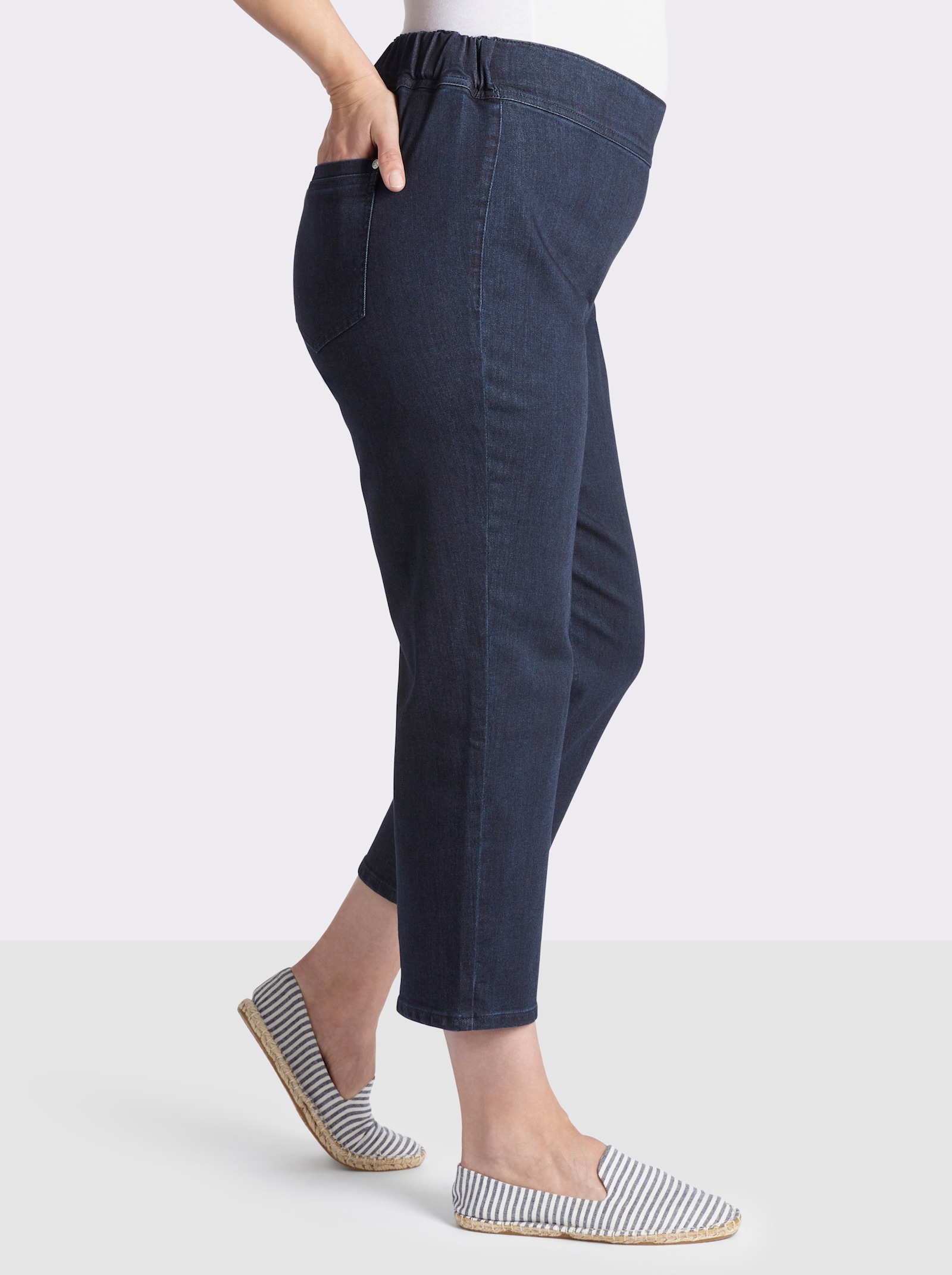 sheego 7/8-Jeans mit Komfortbund - dark blue