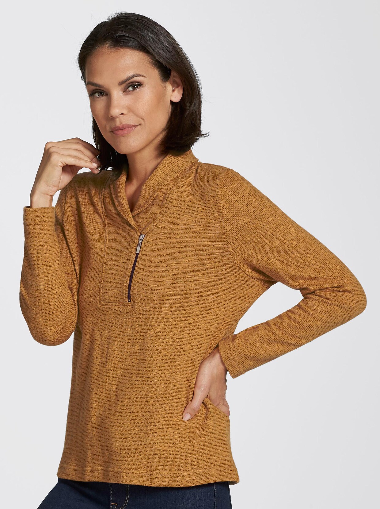 Shirt met lange mouwen - kerrie gemêleerd