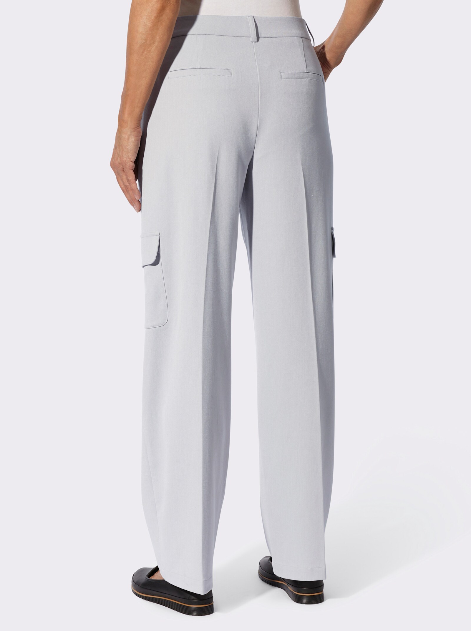Cargohose in weiter Form - grau-meliert