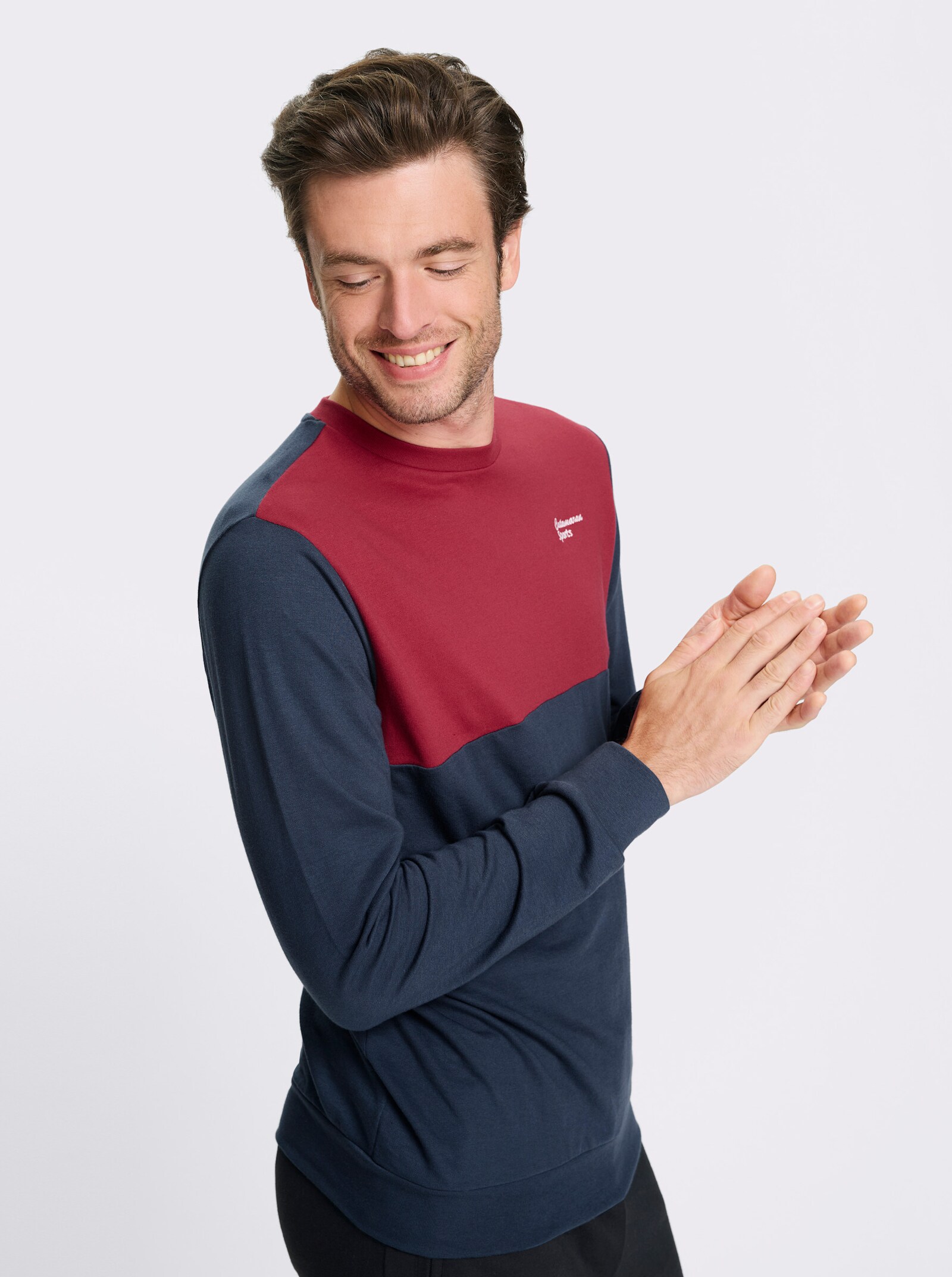 Catamaran Sports Sweatshirt met contrastinzet - donkerblauw