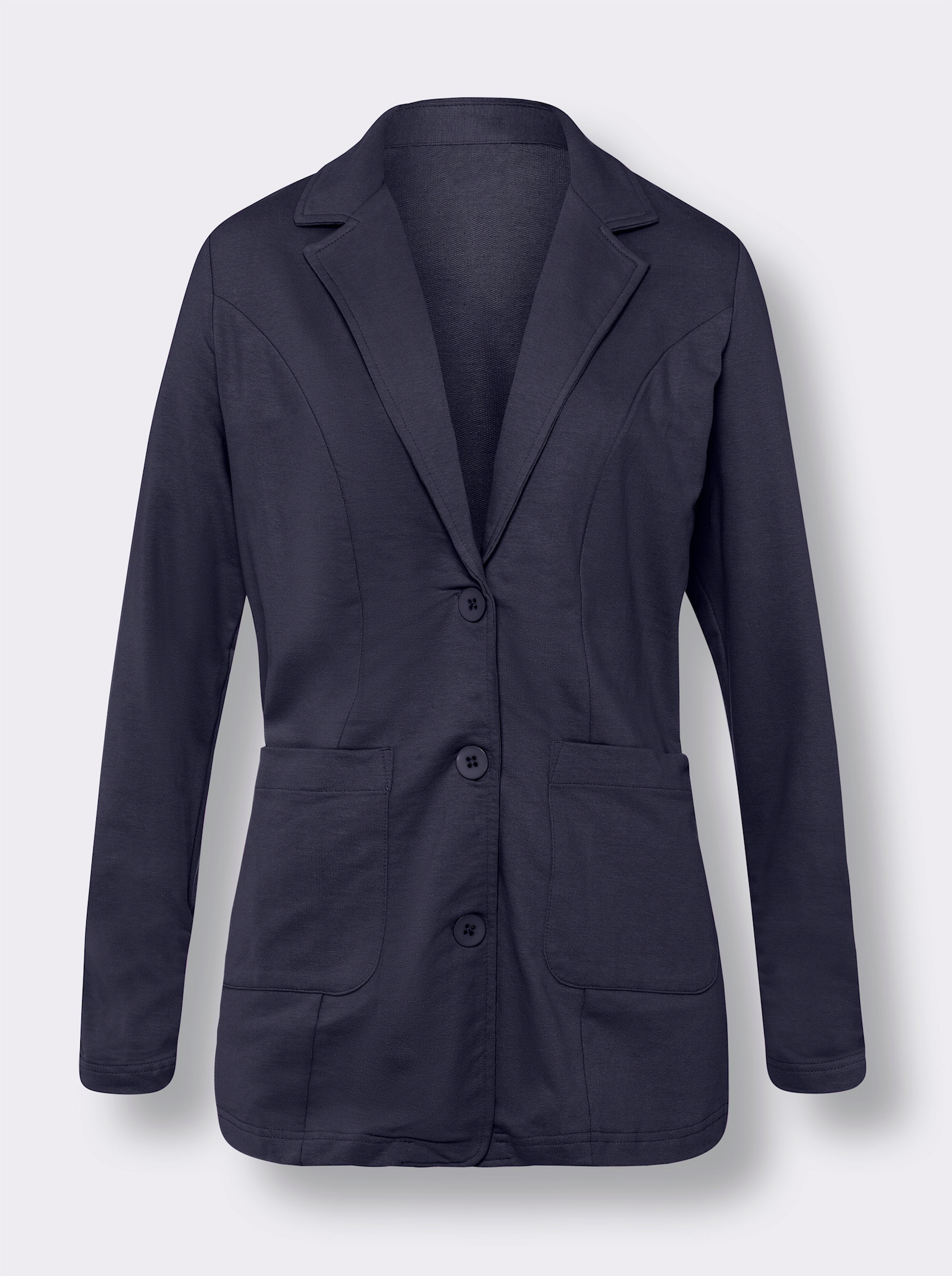 Sweatblazer am Ärmel gerafft - marine