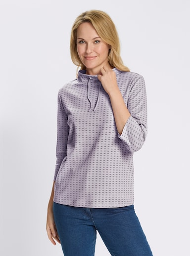 Sweatshirt mit Stehkragen - flieder-feige-bedruckt