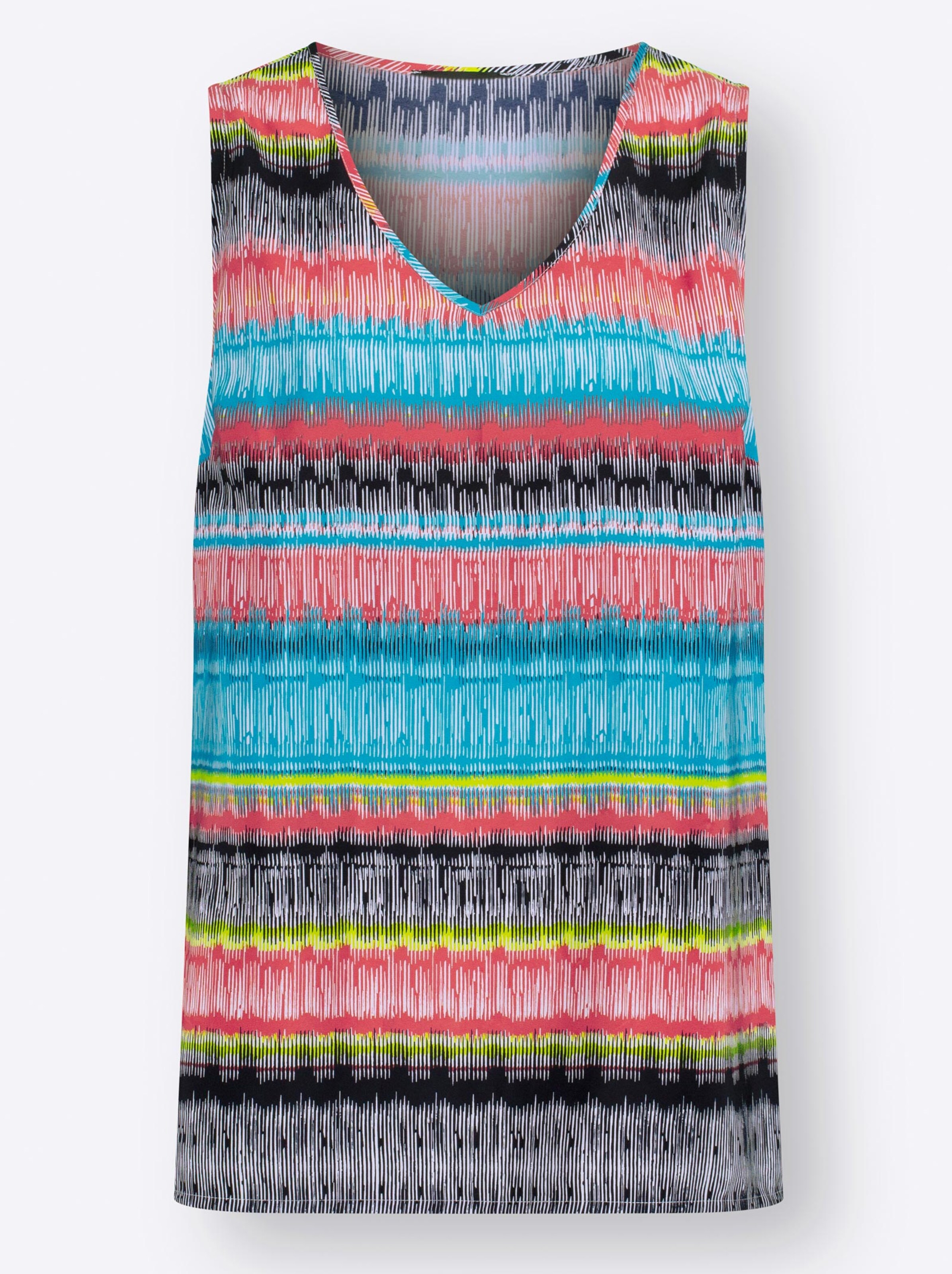 Damenmode Shirts Blusentop in hummer-türkis-bedruckt 
