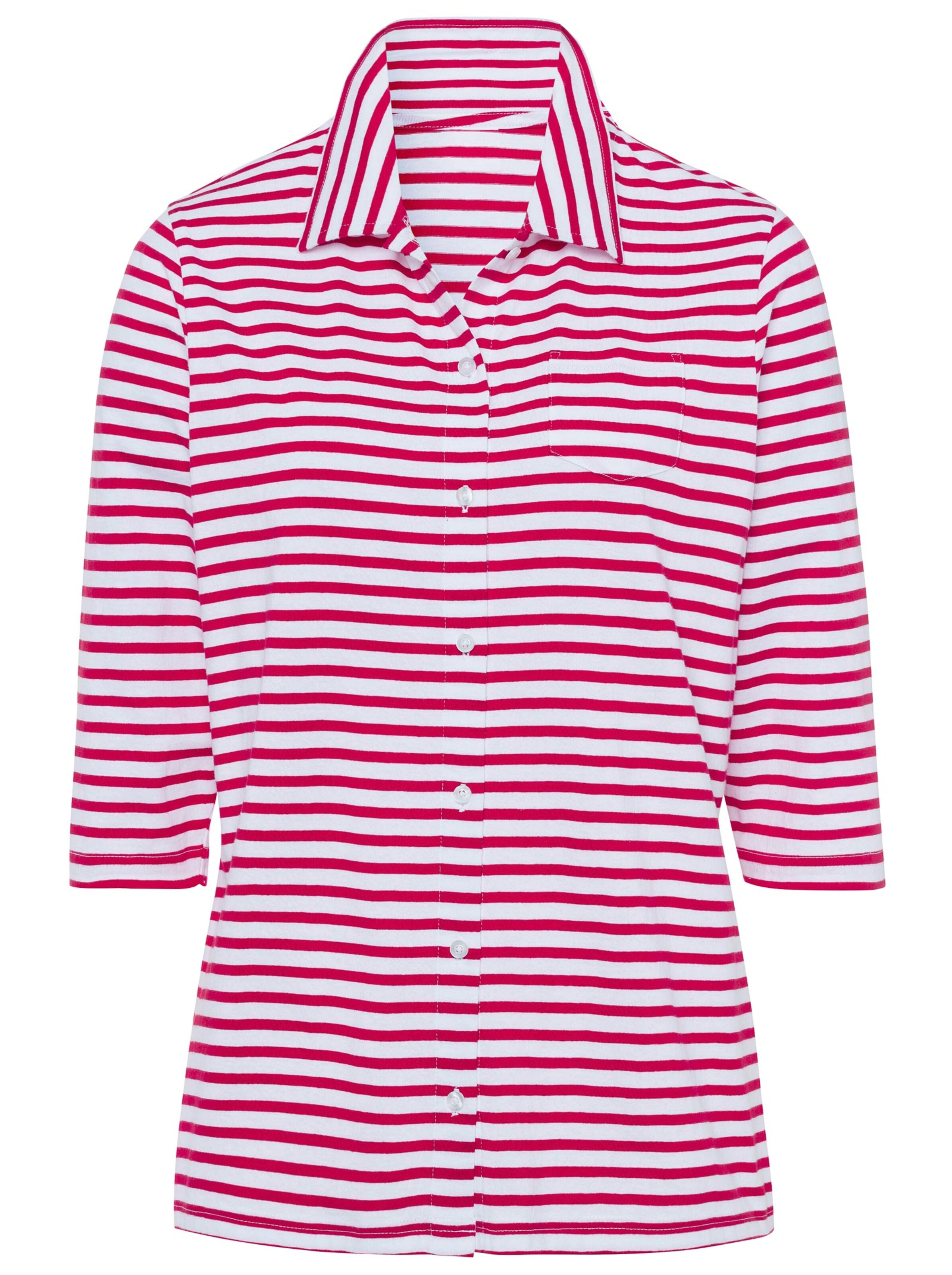 Shirtbluse - rot-geringelt