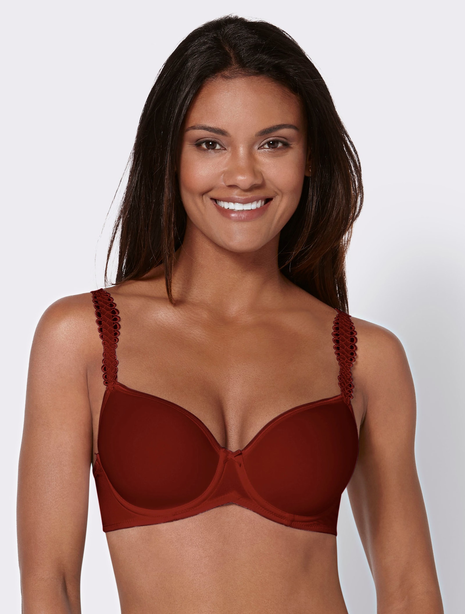 Viania T-Shirt-BH mit Bügel , aus Spacer-Material - dunkelrot