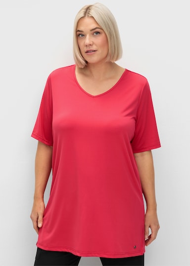 sheego Funktionsshirt in Longform, Cut-out im Rücken - sorbet pink