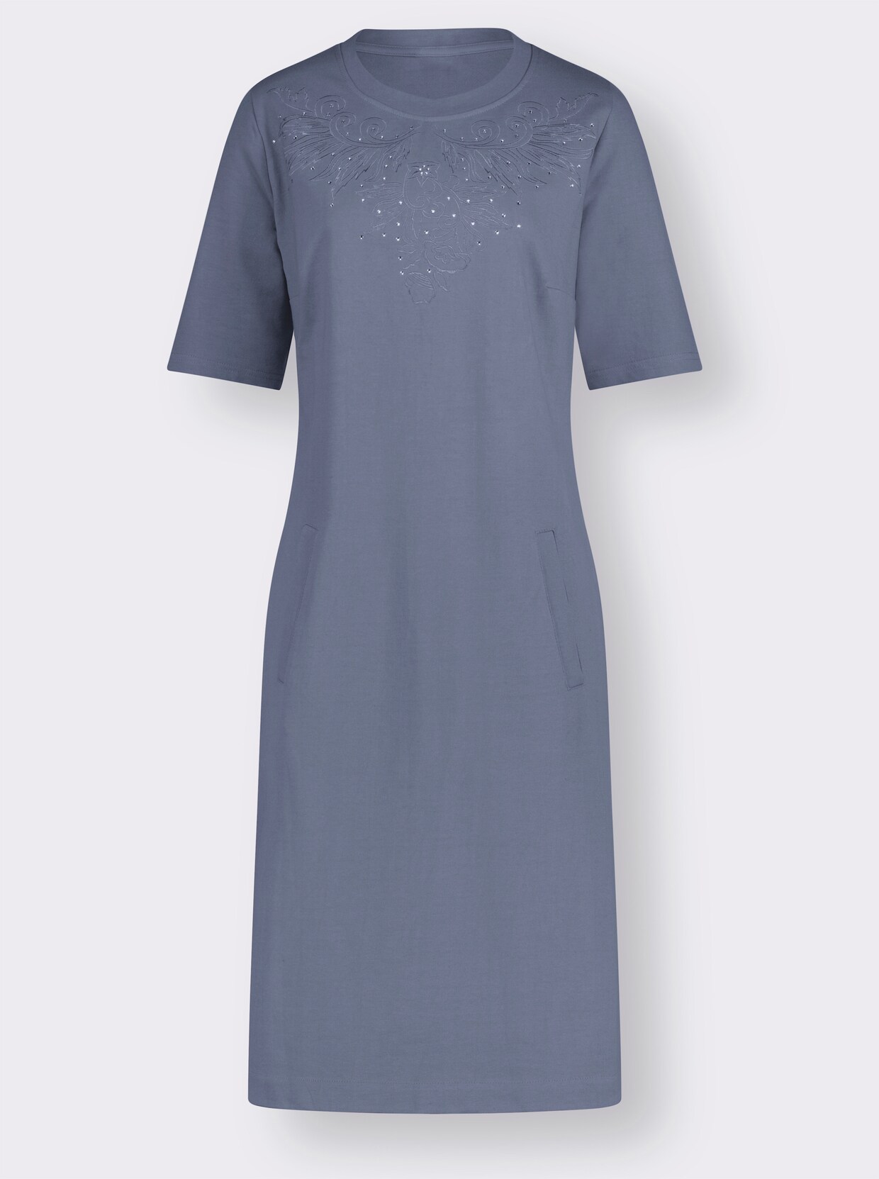 Shirtkleid - taubenblau