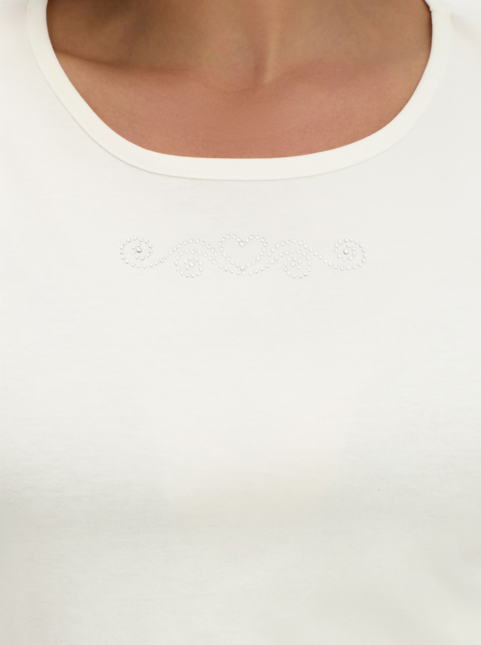 3/4-Arm-Shirt mit Ziersteinchen - ecru