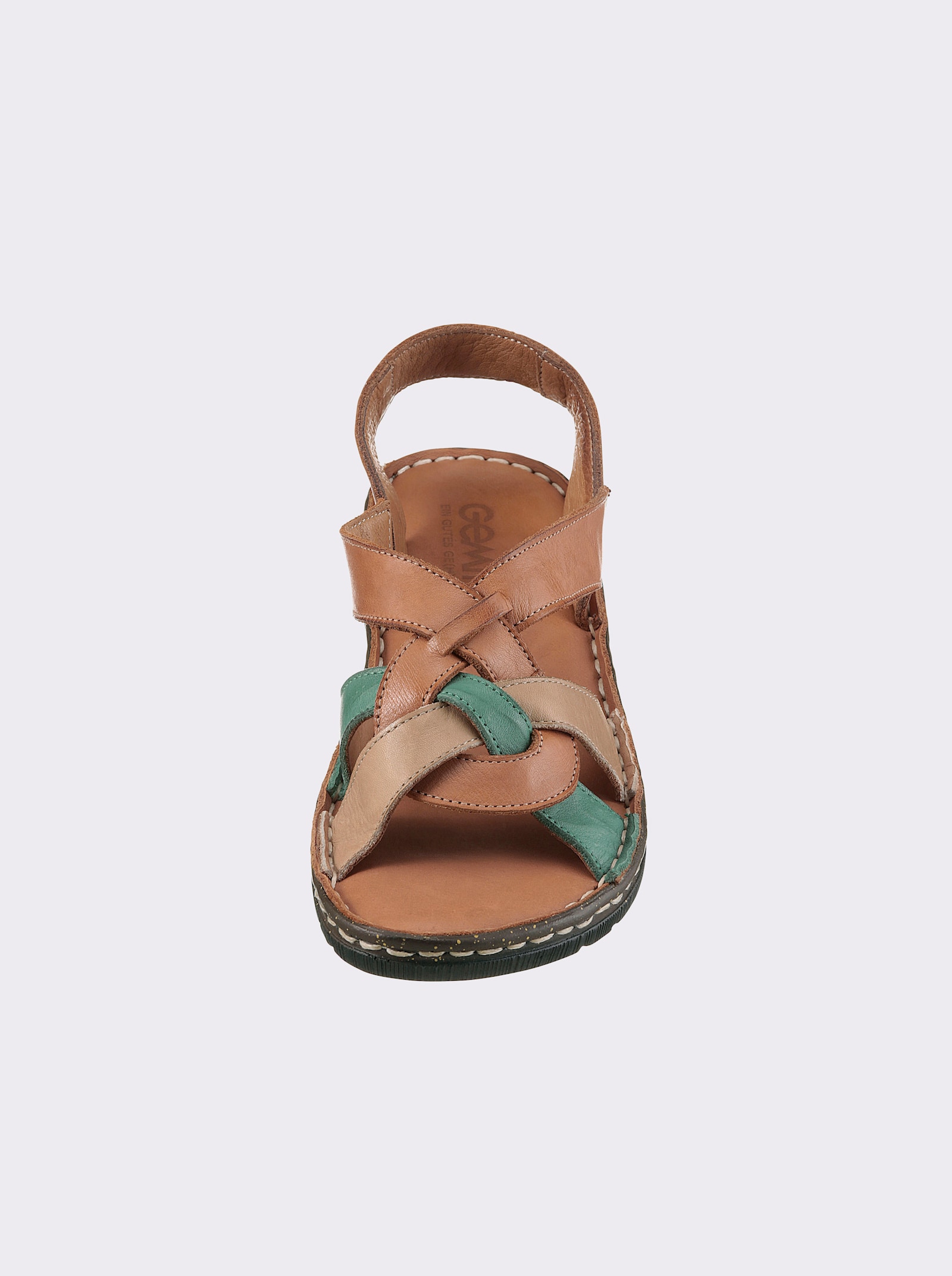 Gemini Sandale mit Gummizug - cognac