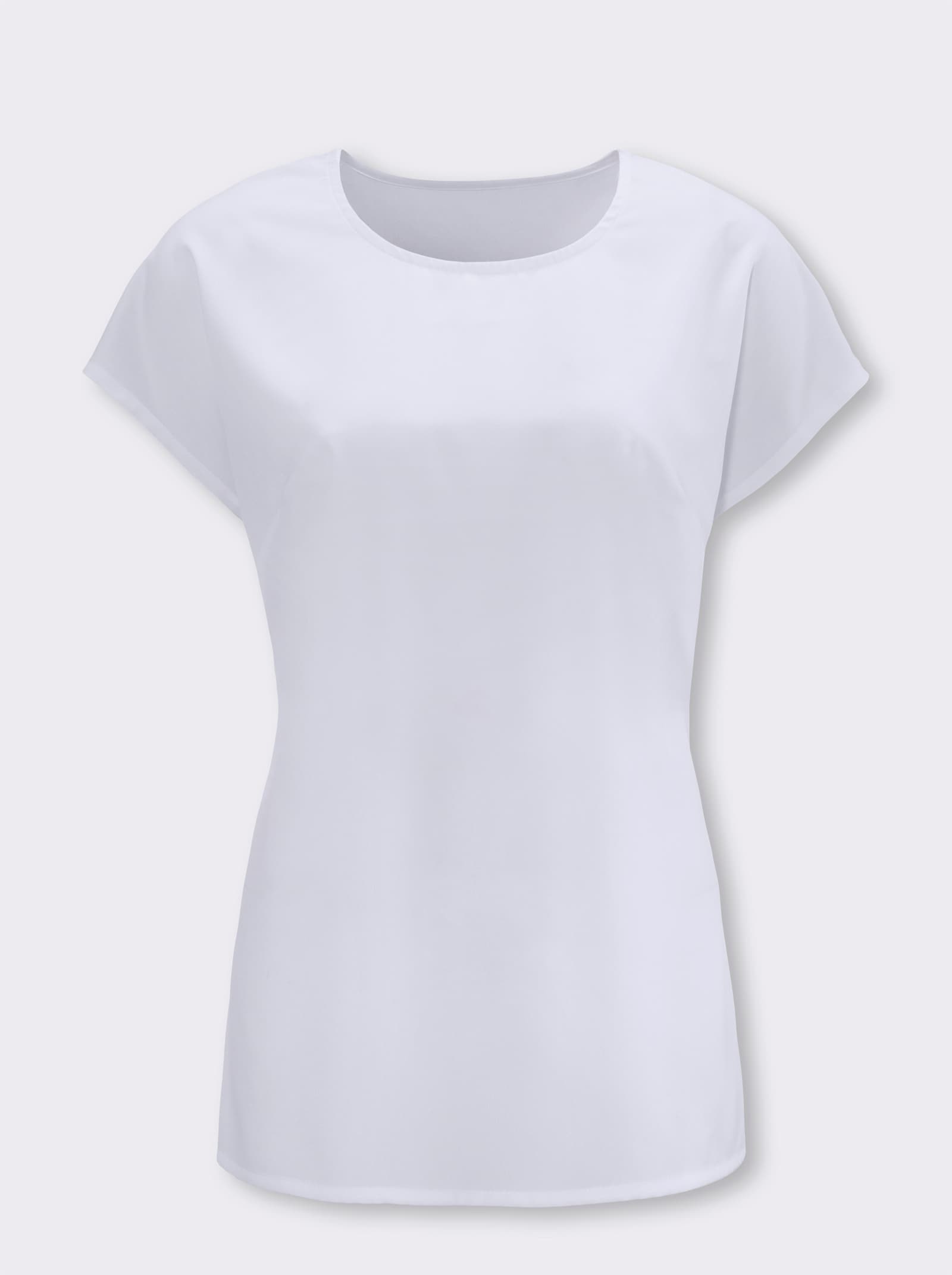 Tunika mit überschnittenen Schultern - weiß