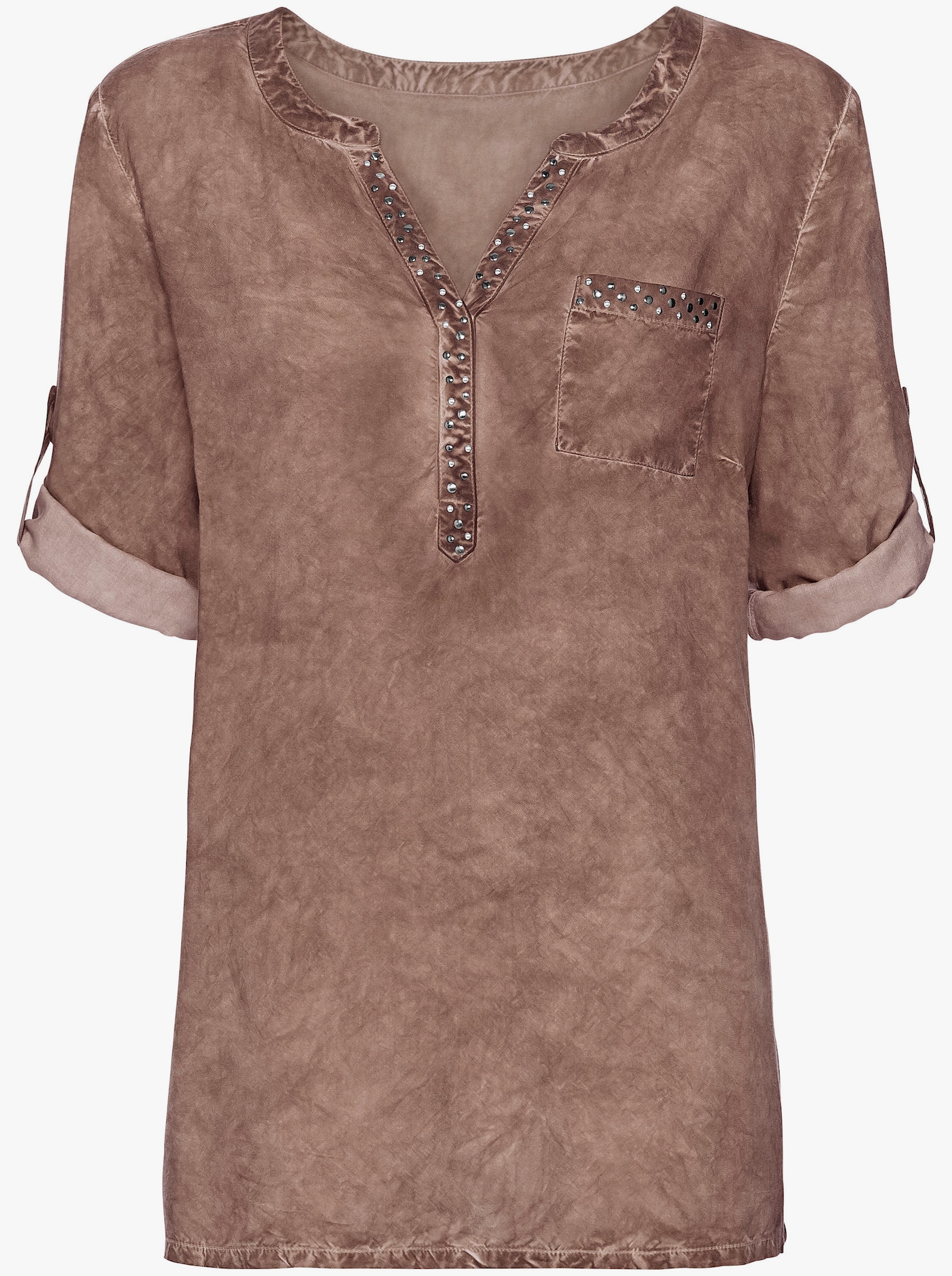 Tunika in oil dyed-Waschung - rostrot