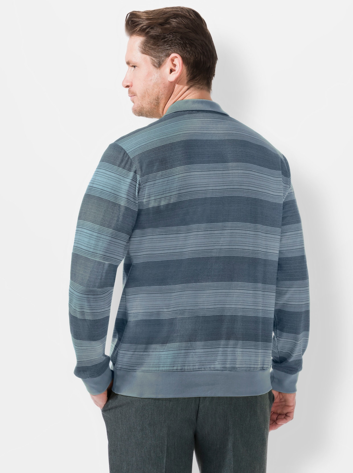 Marco Donati Longsleeve - blauw gestreept