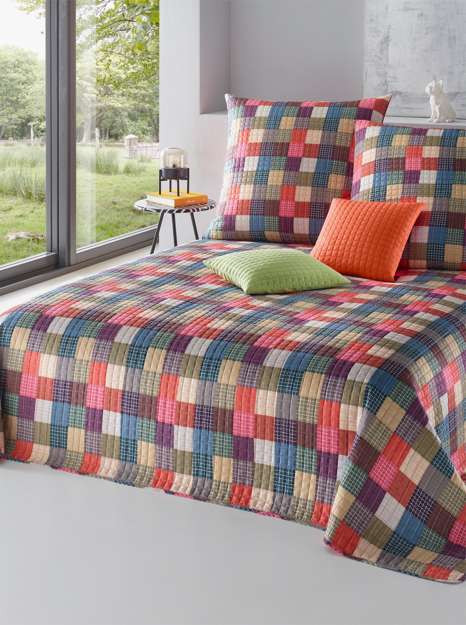 heine home Tagesdecke - rot-bunt