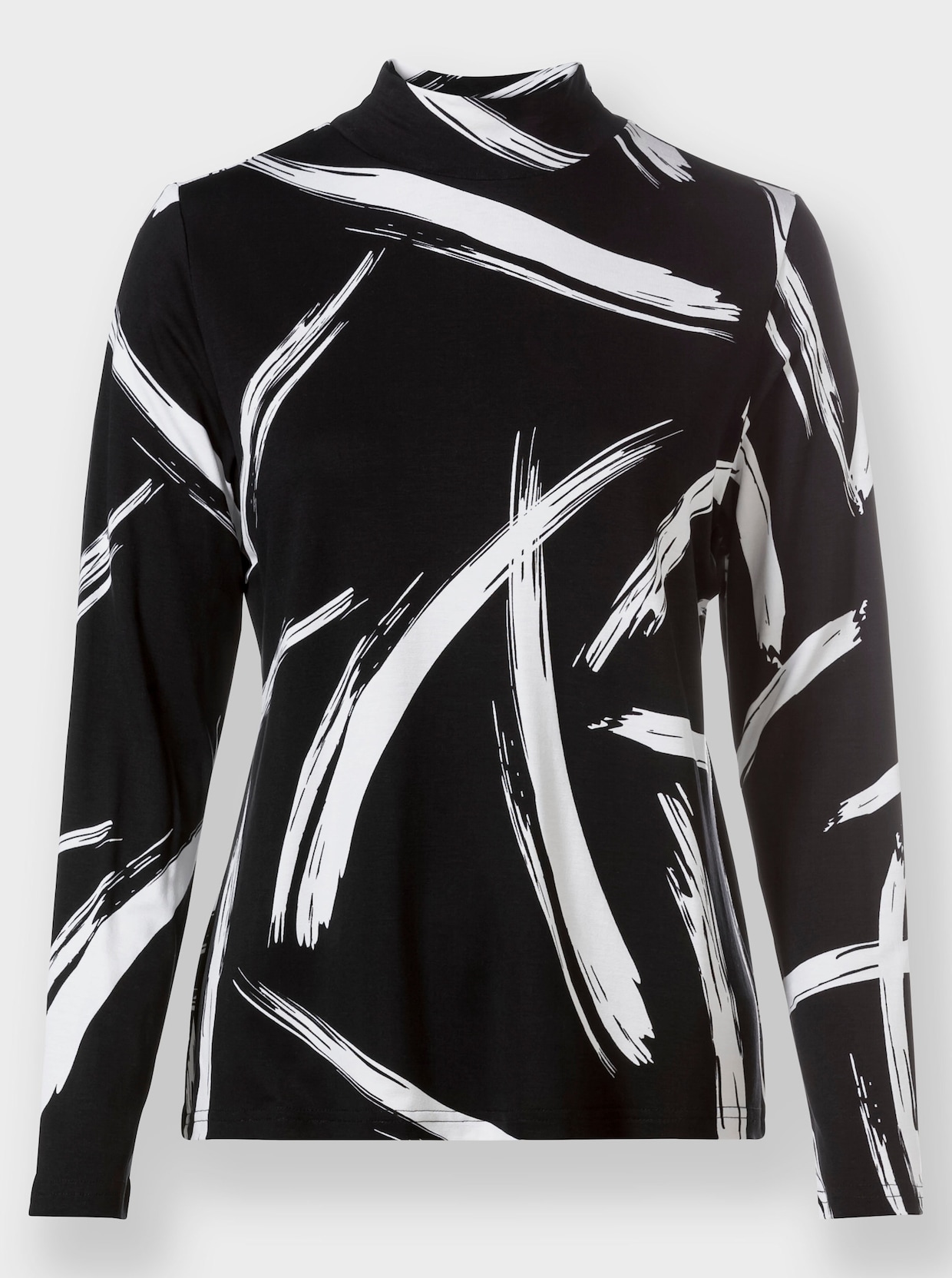 Shirt met lange mouwen - zwart/wit geprint