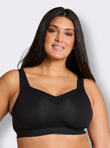 wäschepur Komfort-BH ohne Bügel mit Komfortträgern - schwarz
