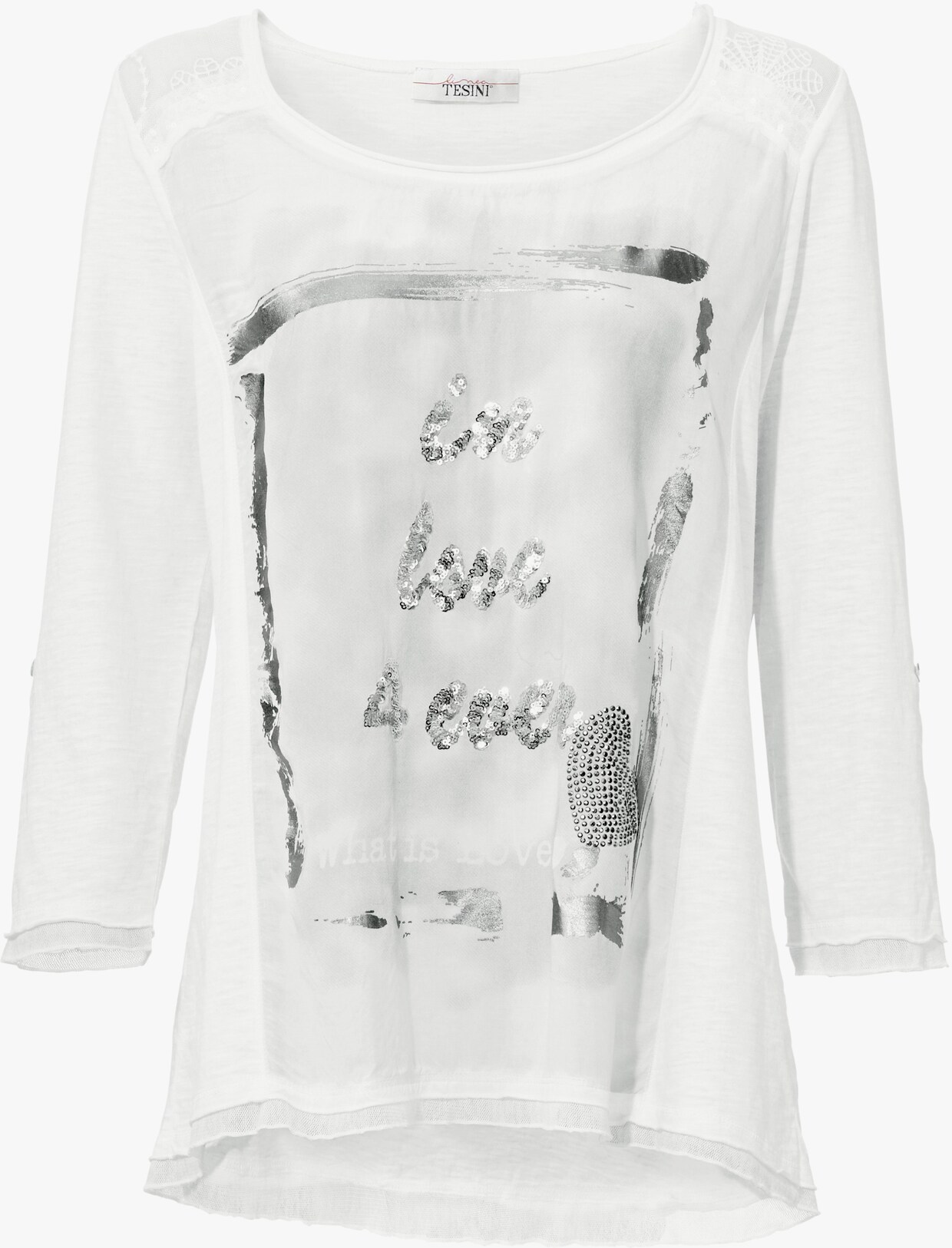 heine Shirt met 3/4-mouw - wit