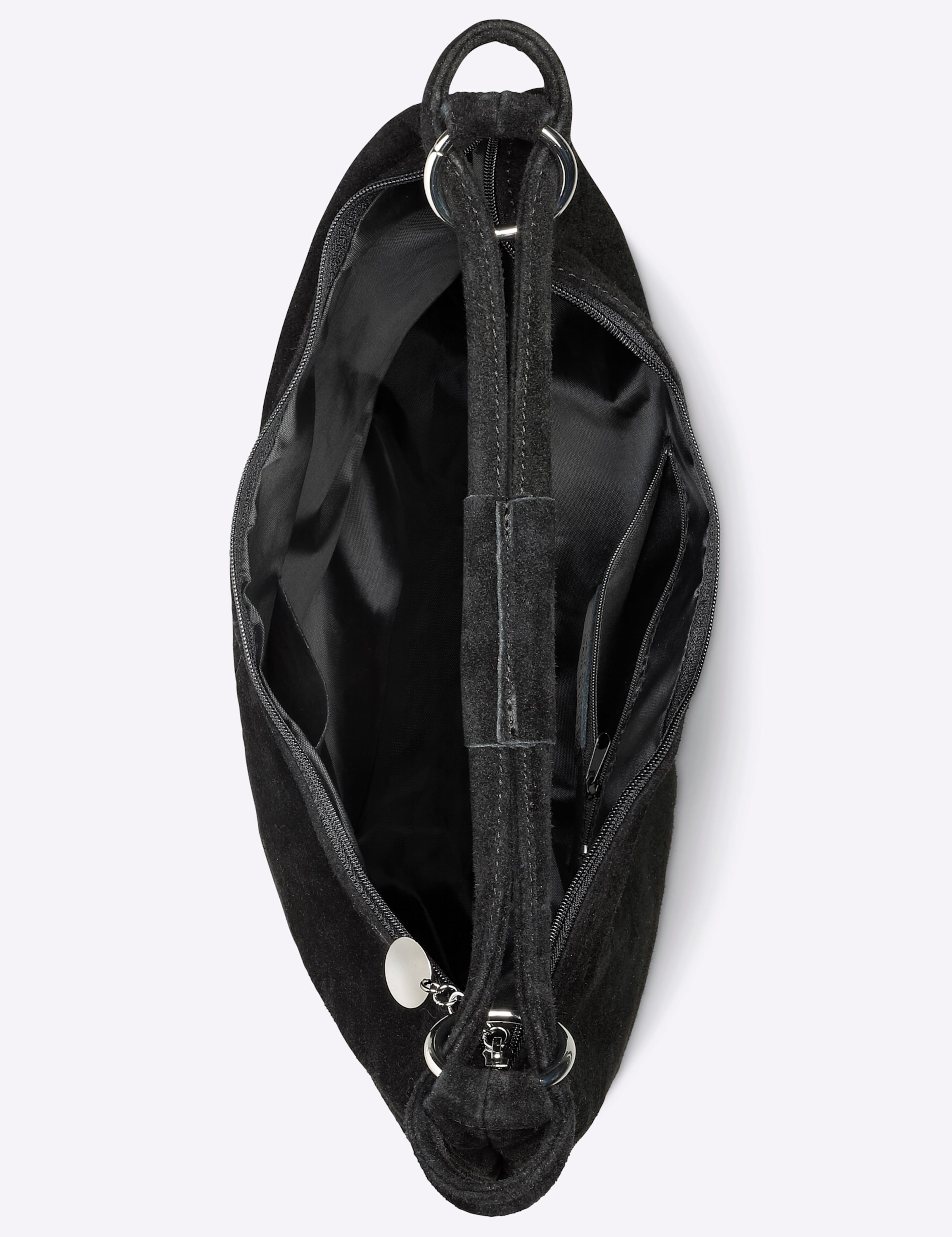 Schwarz 39 günstig Kaufen-Tasche in schwarz von heine. Tasche in schwarz von heine <![CDATA[Tasche Aus edlem Rind-Veloursleder, mit Henkeln in modischer Wickel-Optik. Ca. 49x39x2 cm.]]>. 