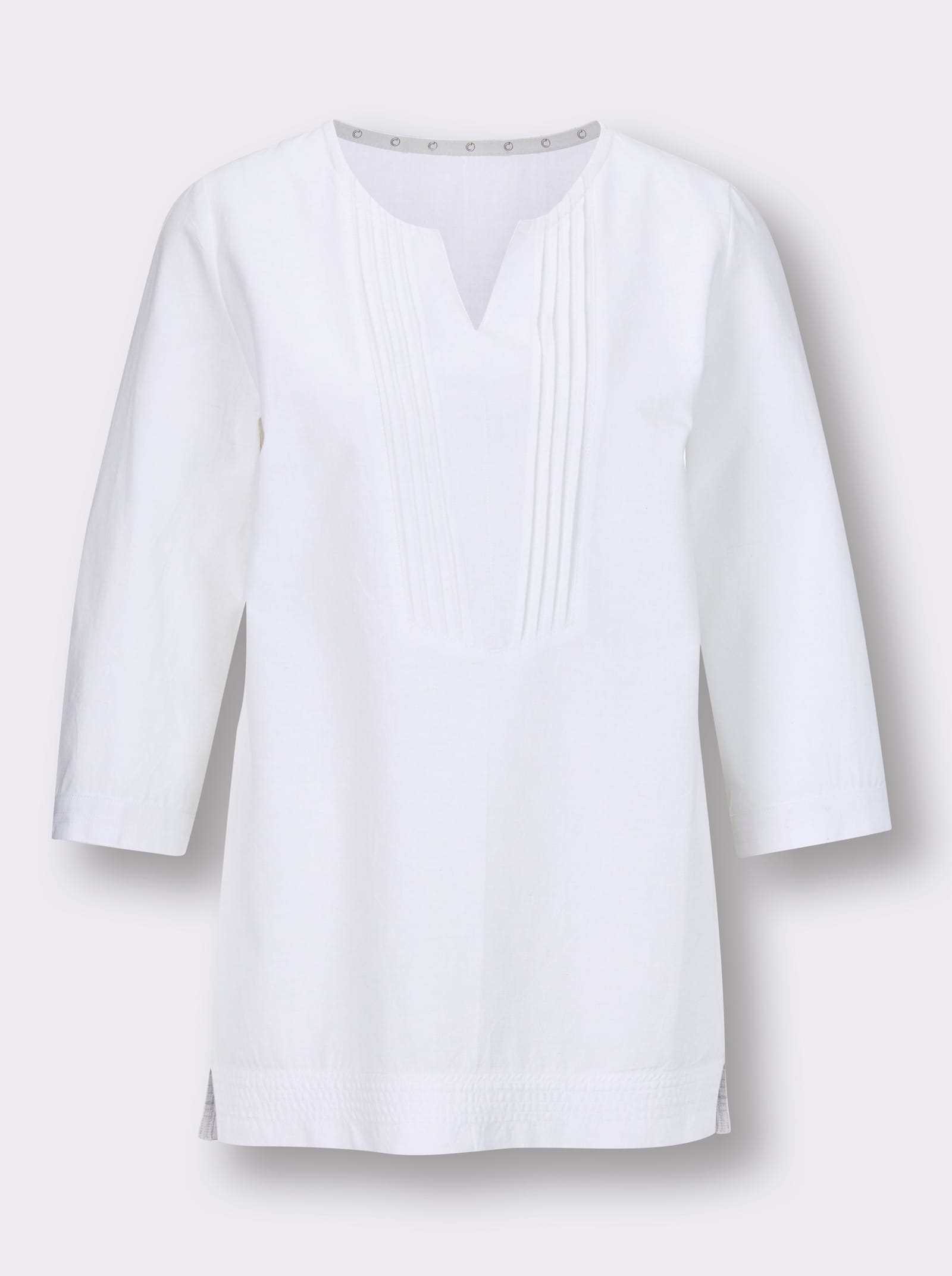 CREATION L PREMIUM Leinenbluse im Tunika-Stil - weiß