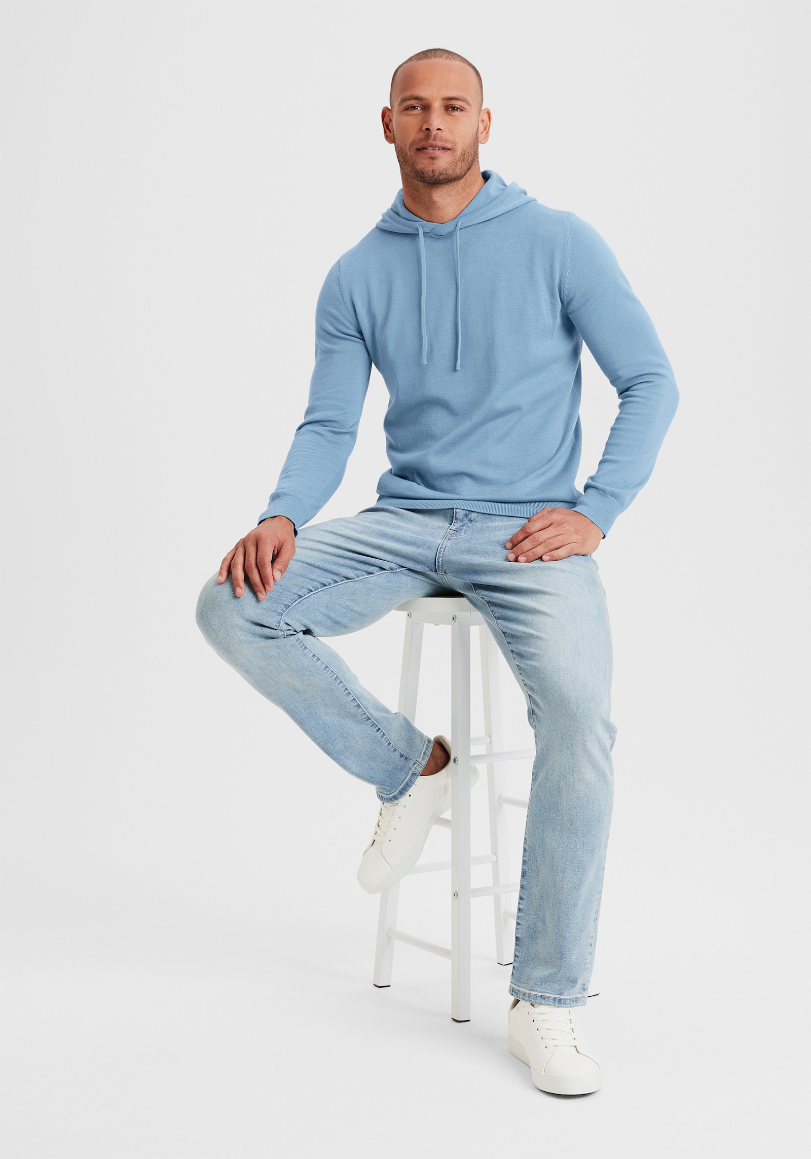 H.I.S Hoodie - blau-meliert