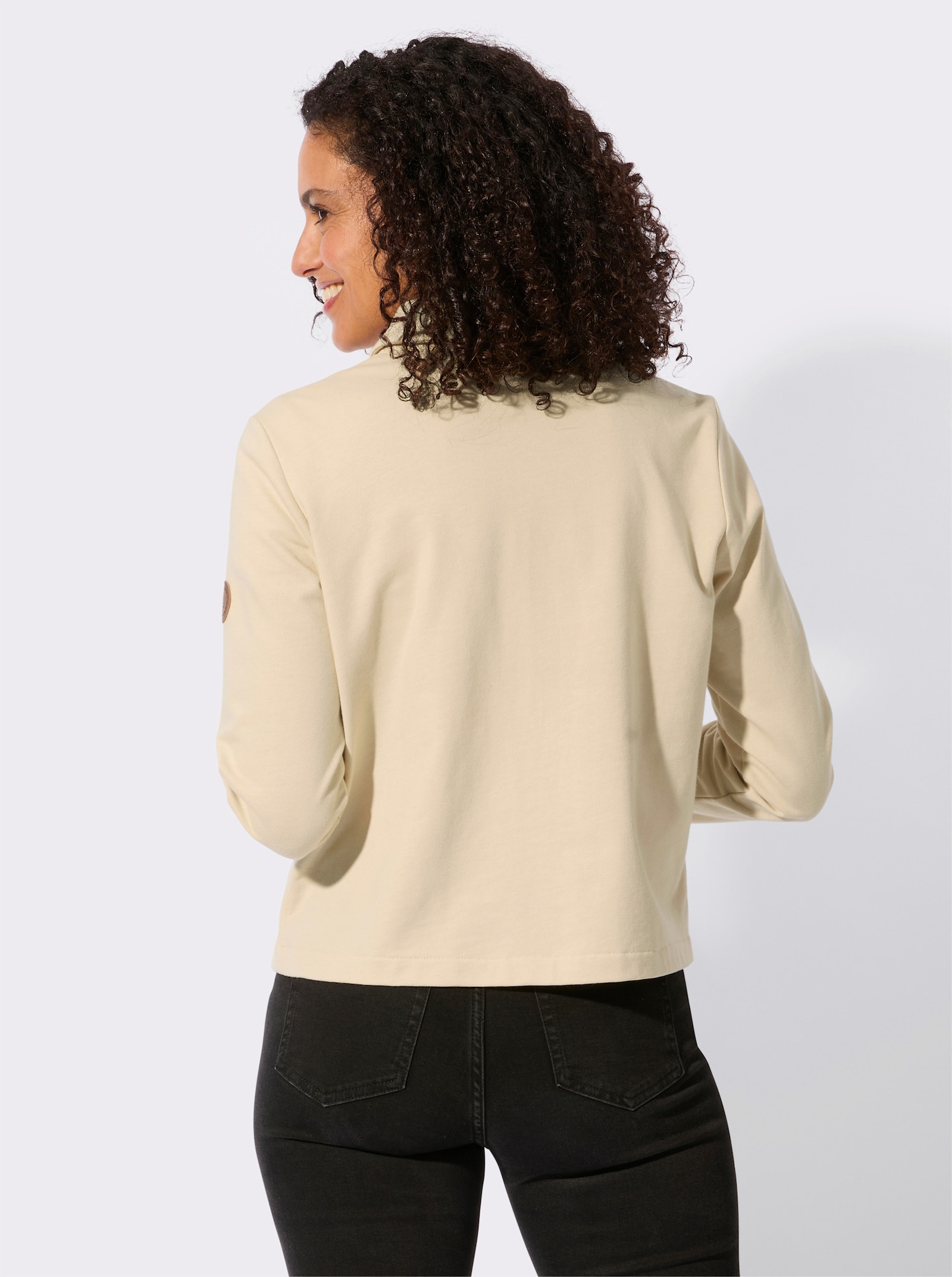 Sweatjacke aus reiner Baumwolle - sand