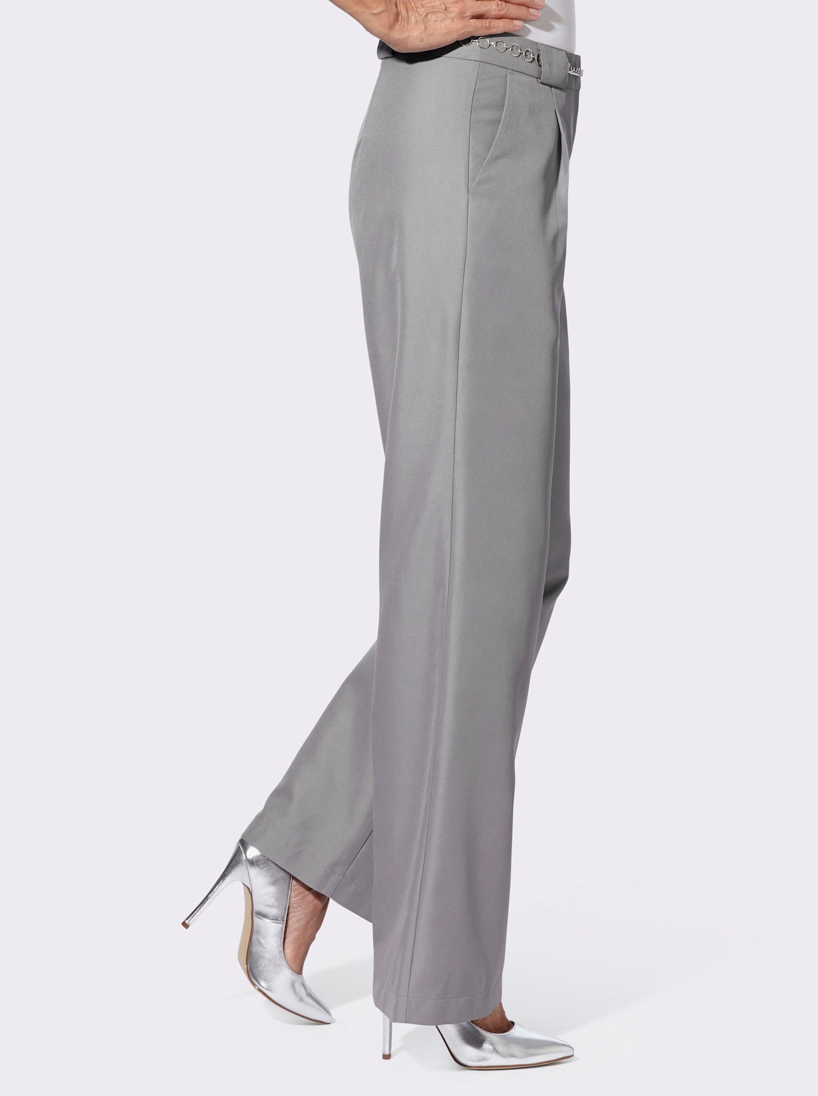 Broek met kettingceintuur - steengrijs