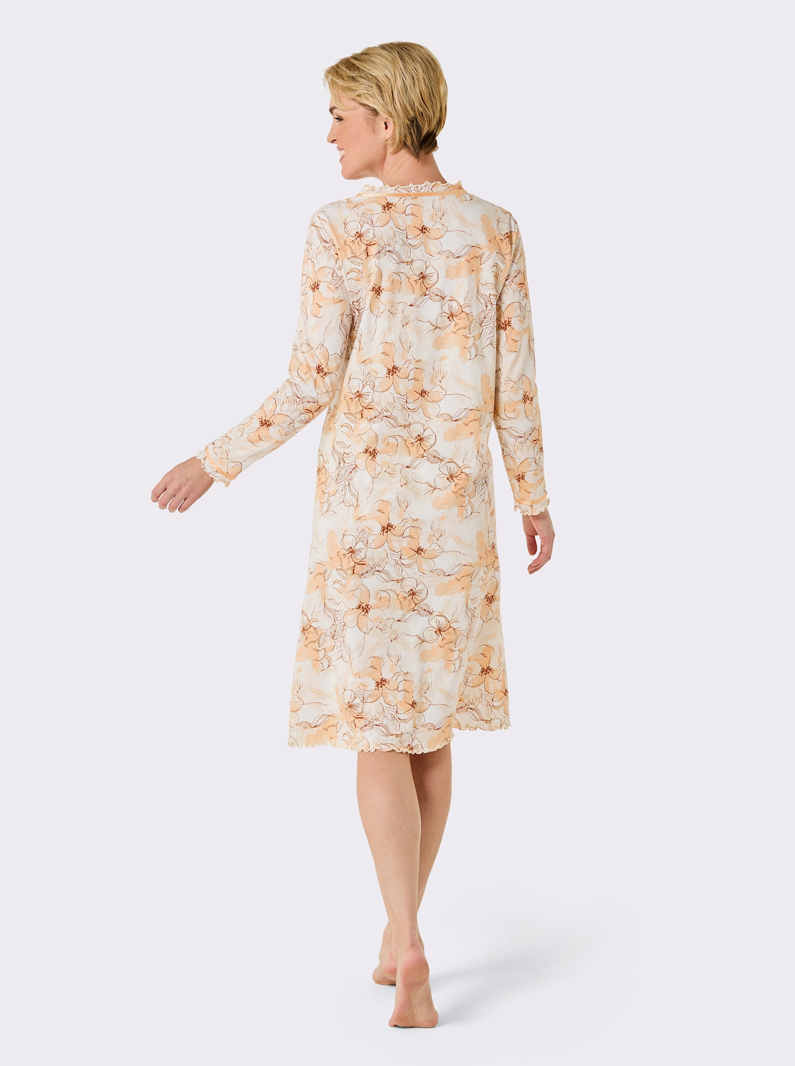 wäschepur Nachthemd - apricot geprint