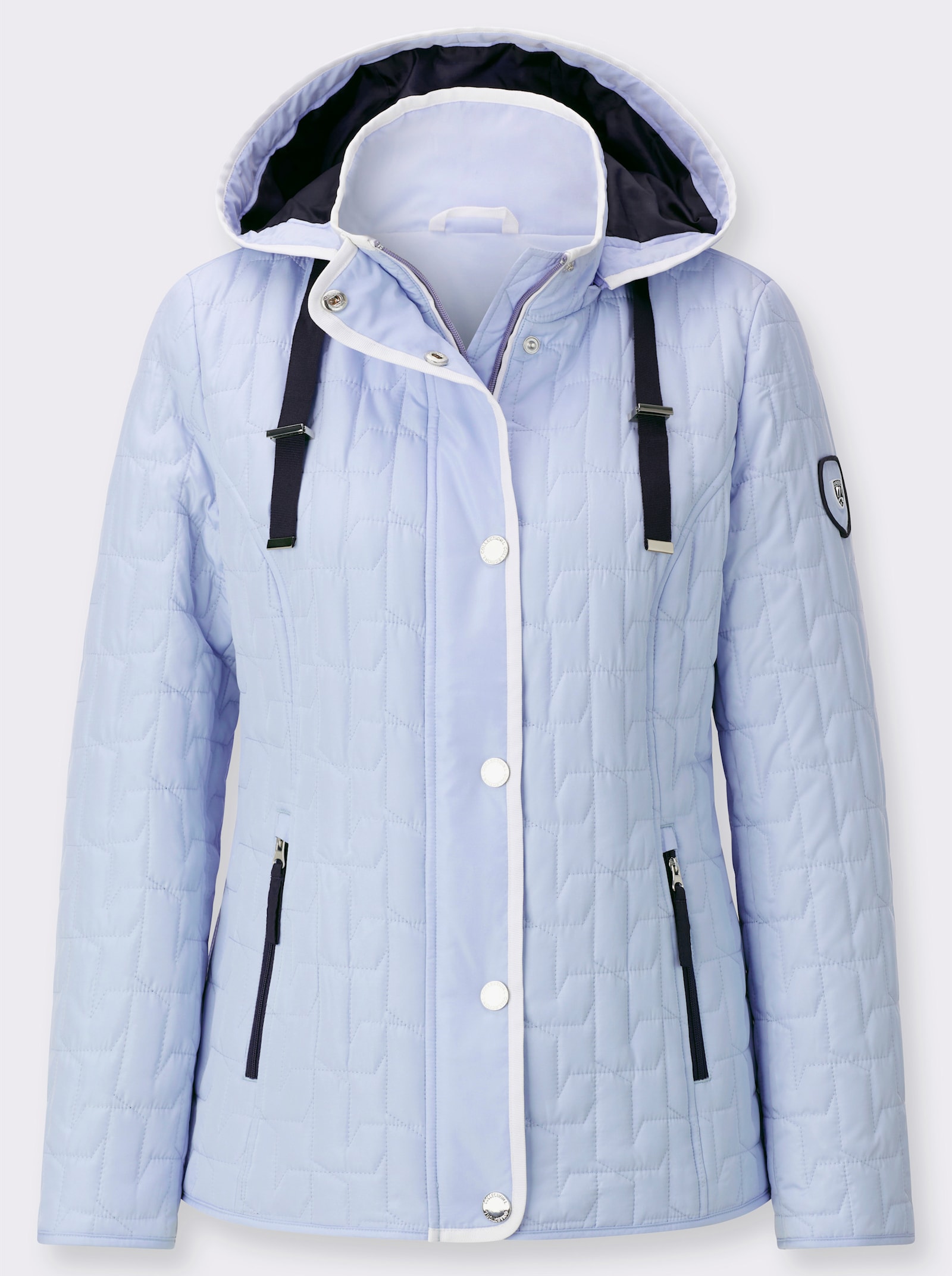 Steppjacke mit Reissverschluss-Taschen - hellblau