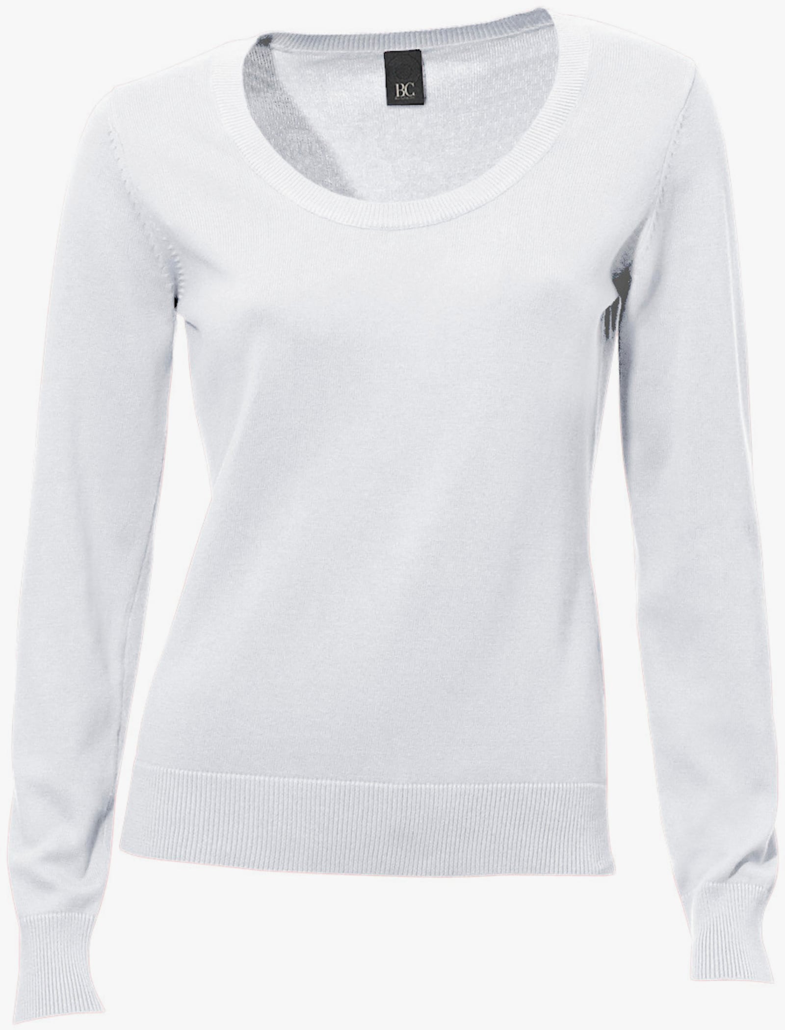 heine Rundhalspullover aus Feinstrick - weiss