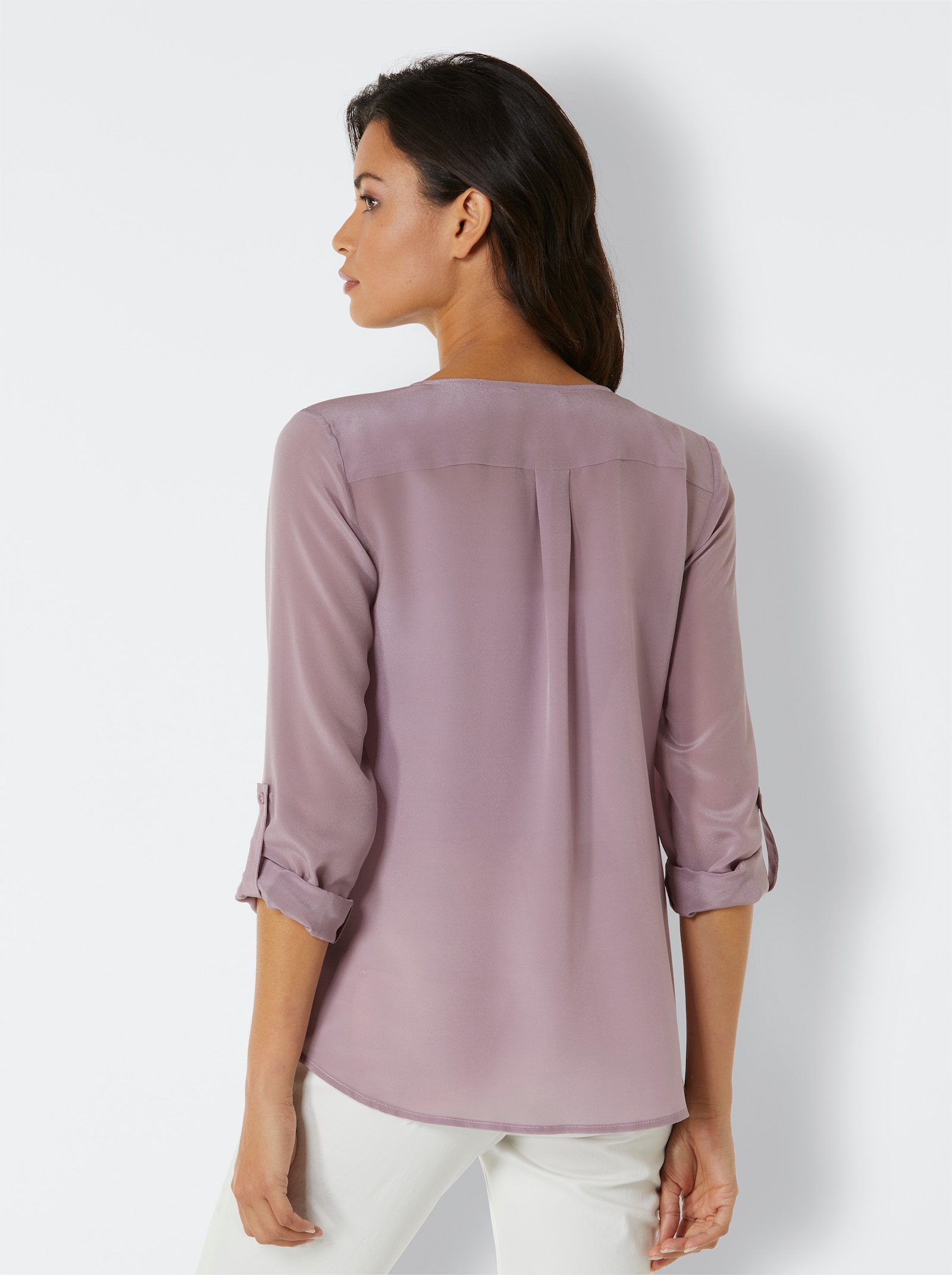 heine Seidenbluse mit mattem Glanz - mauve