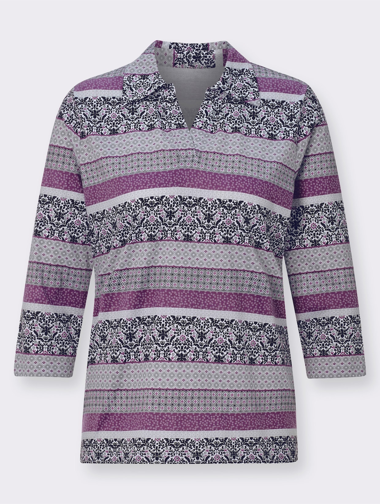 Poloshirt - violett-bedruckt