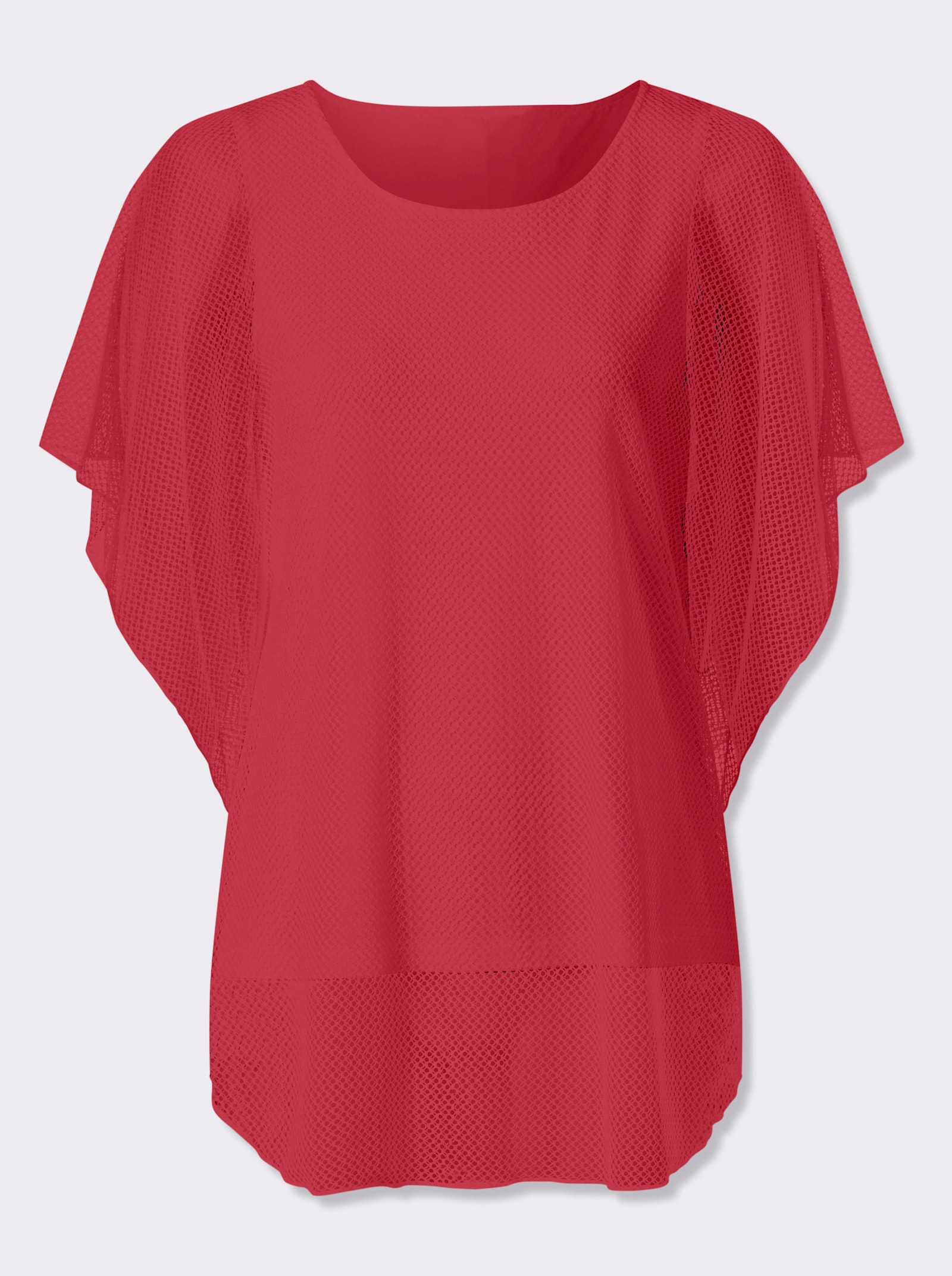 heine Kurzarmshirt im Poncho-Stil - erdbeere