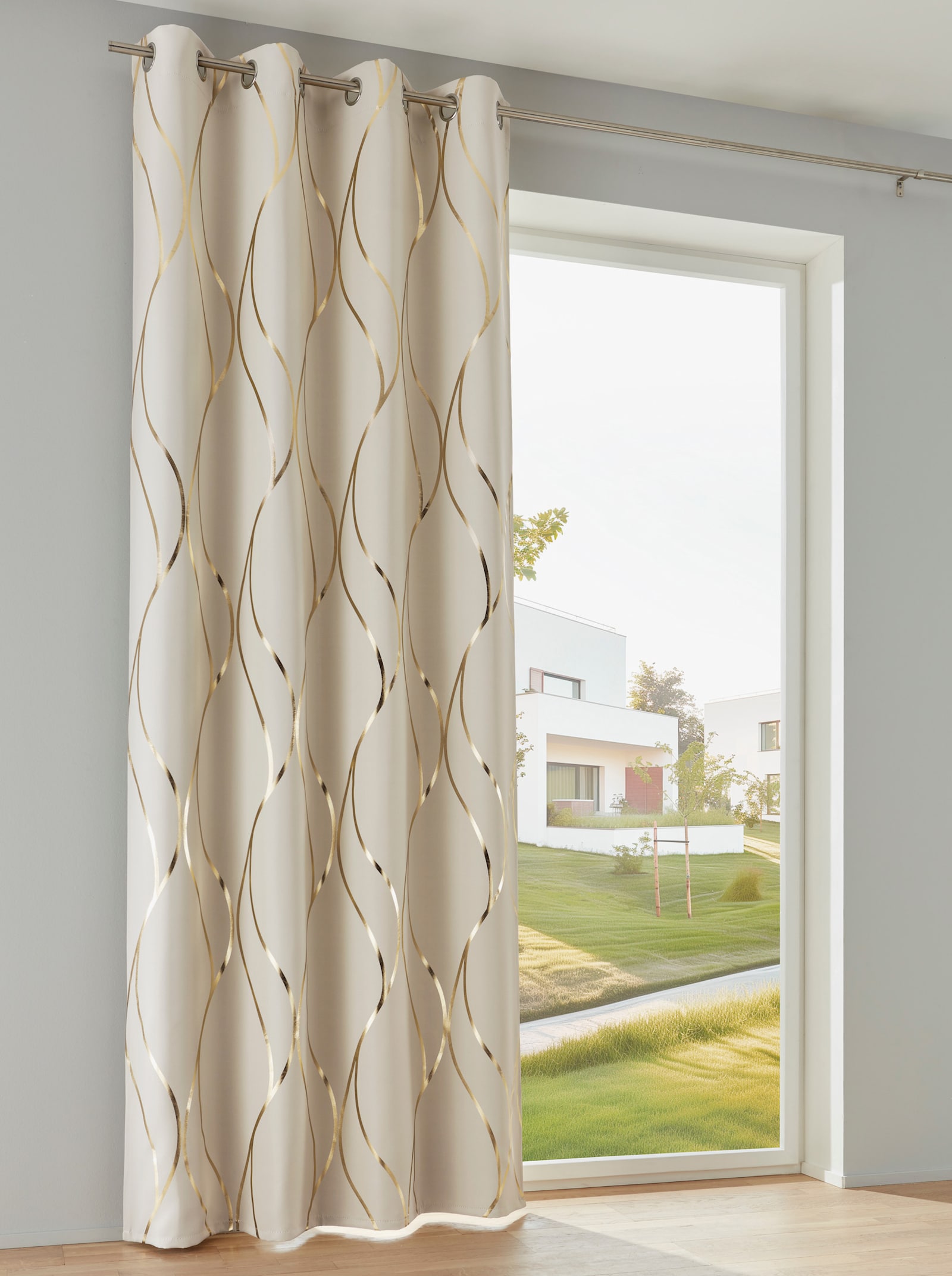 heine home Verdunklungsschal - beige-goldfarben
