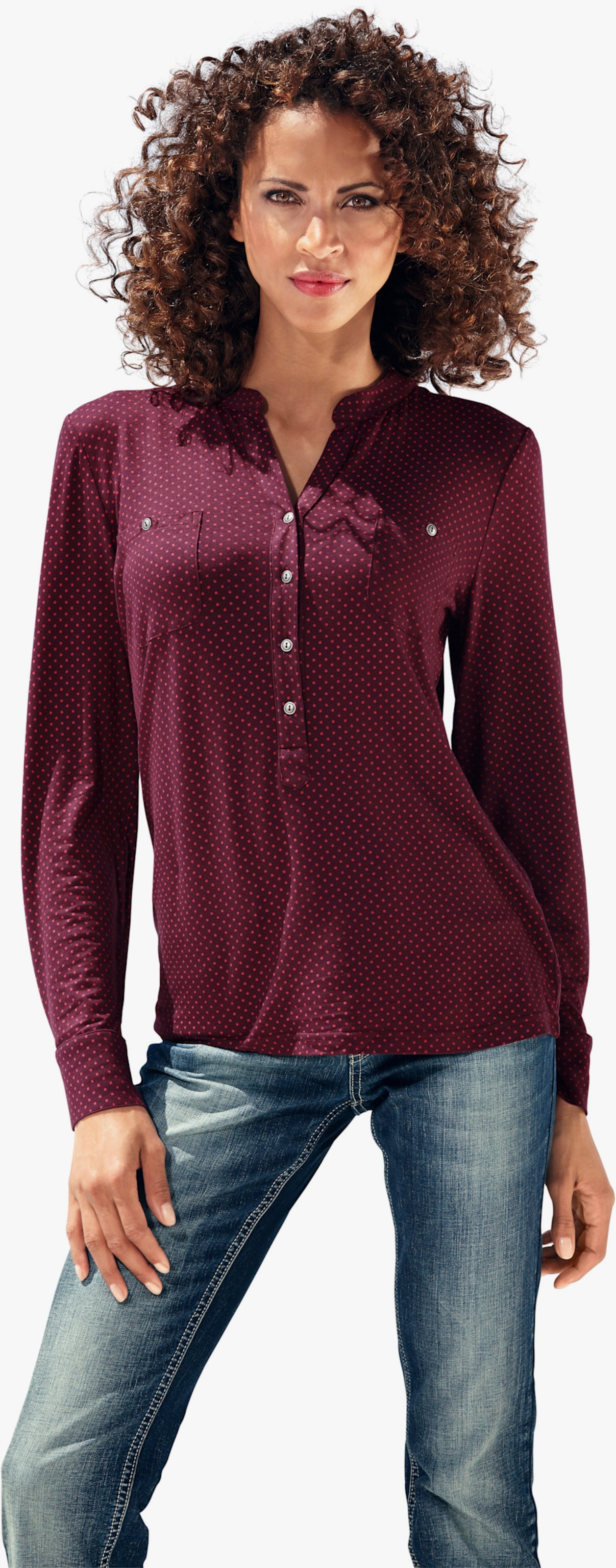 heine Blouseshirt met borstzakken - bordeaux