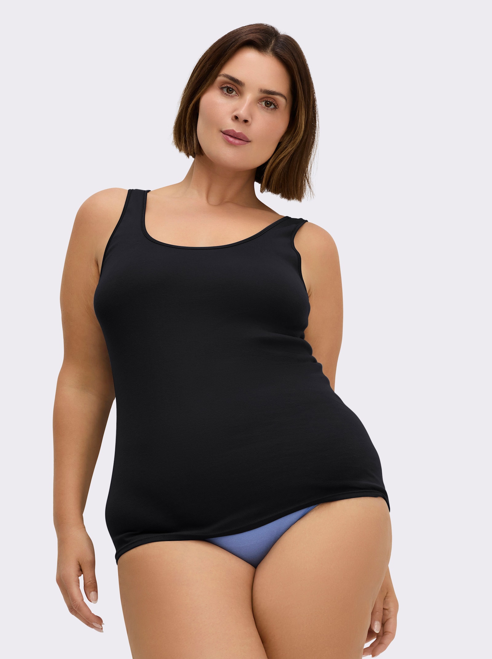 Nina von C. Achselhemd im Doppelpack - schwarz