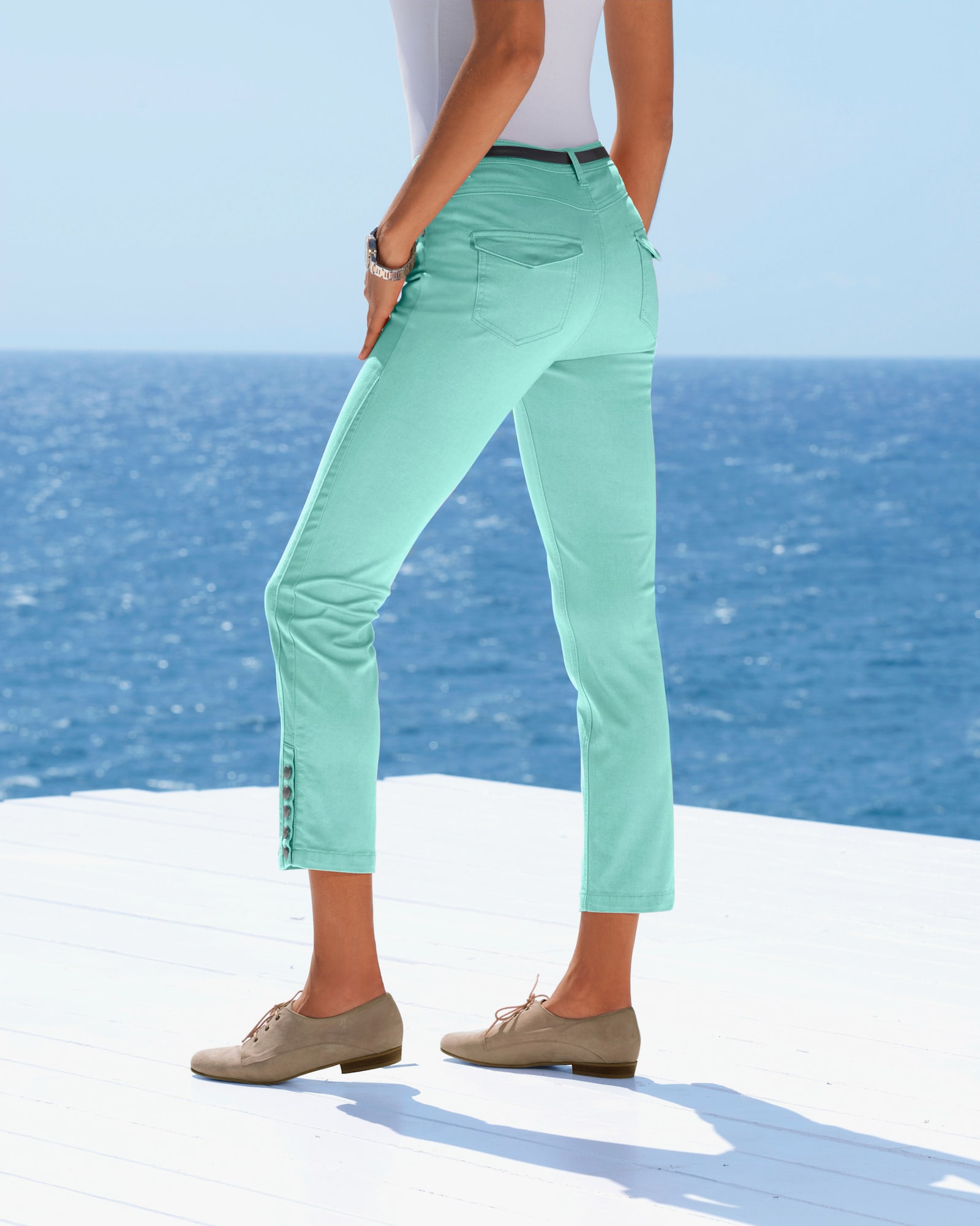 heine Pantalon 7/8, taille basse - turquoise