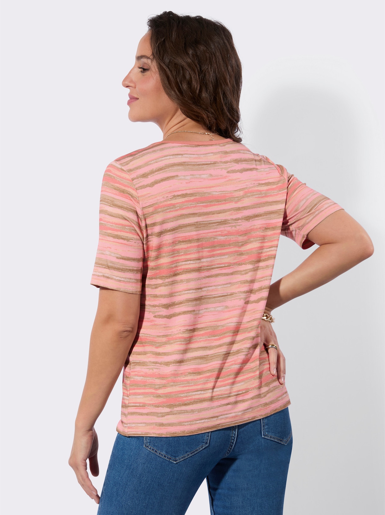Ringelshirt - rosenquarz-bedruckt