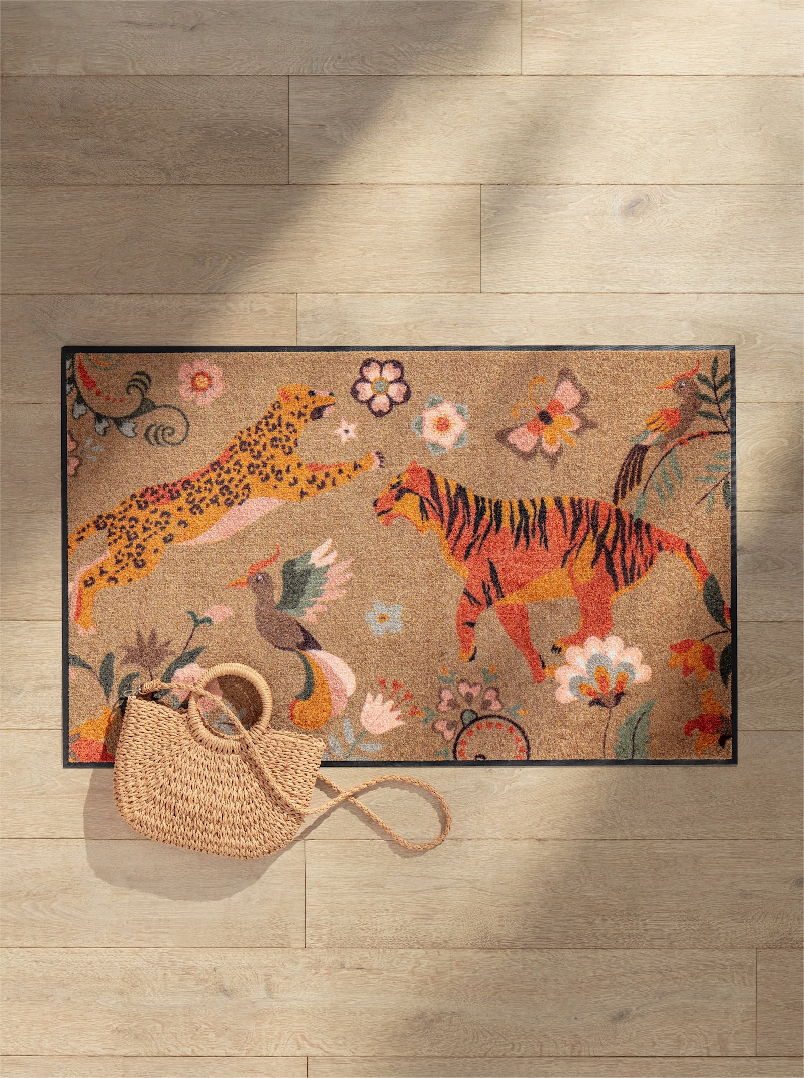 wash+dry by Kleen-Tex Voetmat - bruin gedessineerd