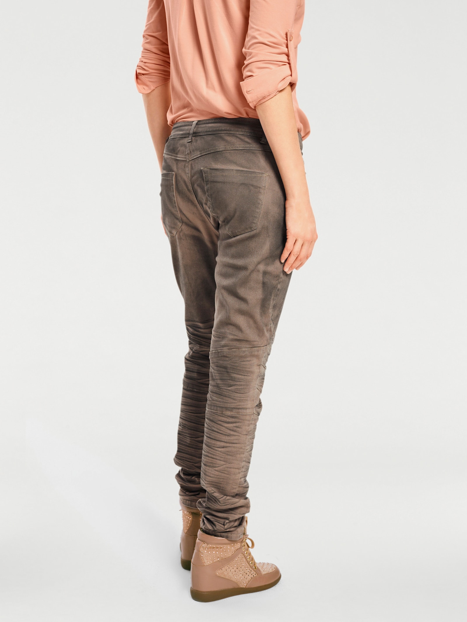 heine Pantalon boyfriend effet délavé - taupe clair