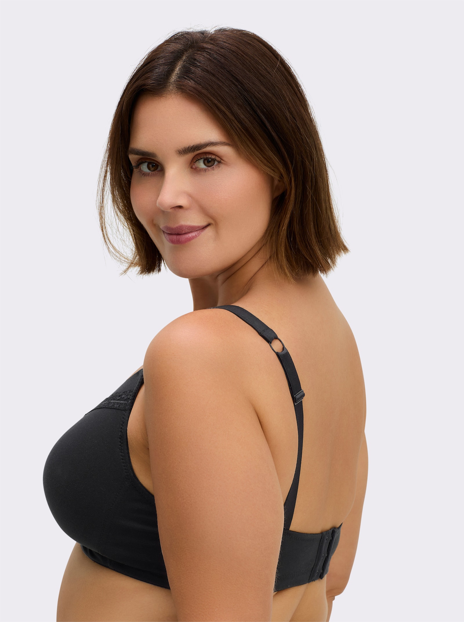 wäschepur Schalen-BH ohne Bügel mit vorgeformten Cups - schwarz + jeansblau