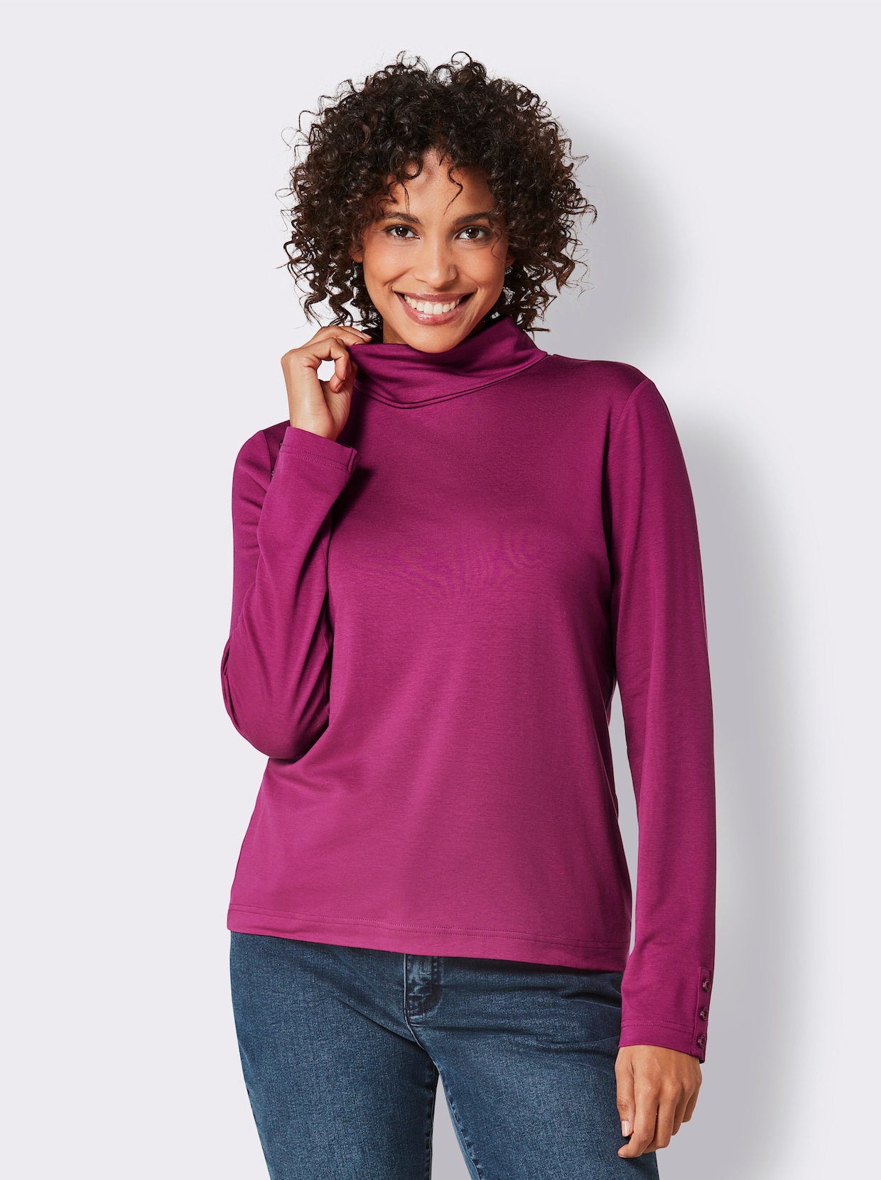 CREATION L PREMIUM Rollkragenshirt - magenta