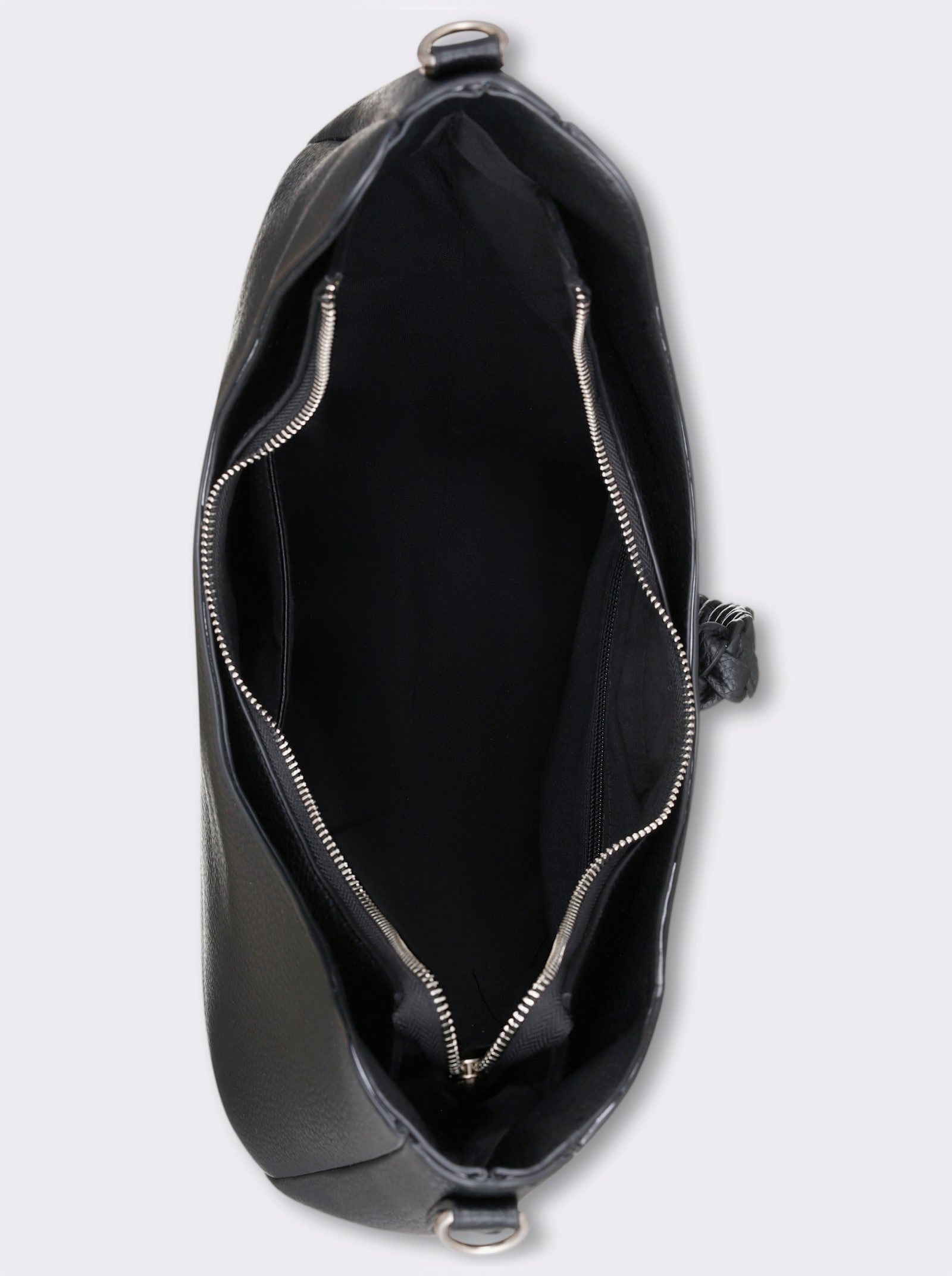 heine Handtasche mit Flechtverzierung - schwarz