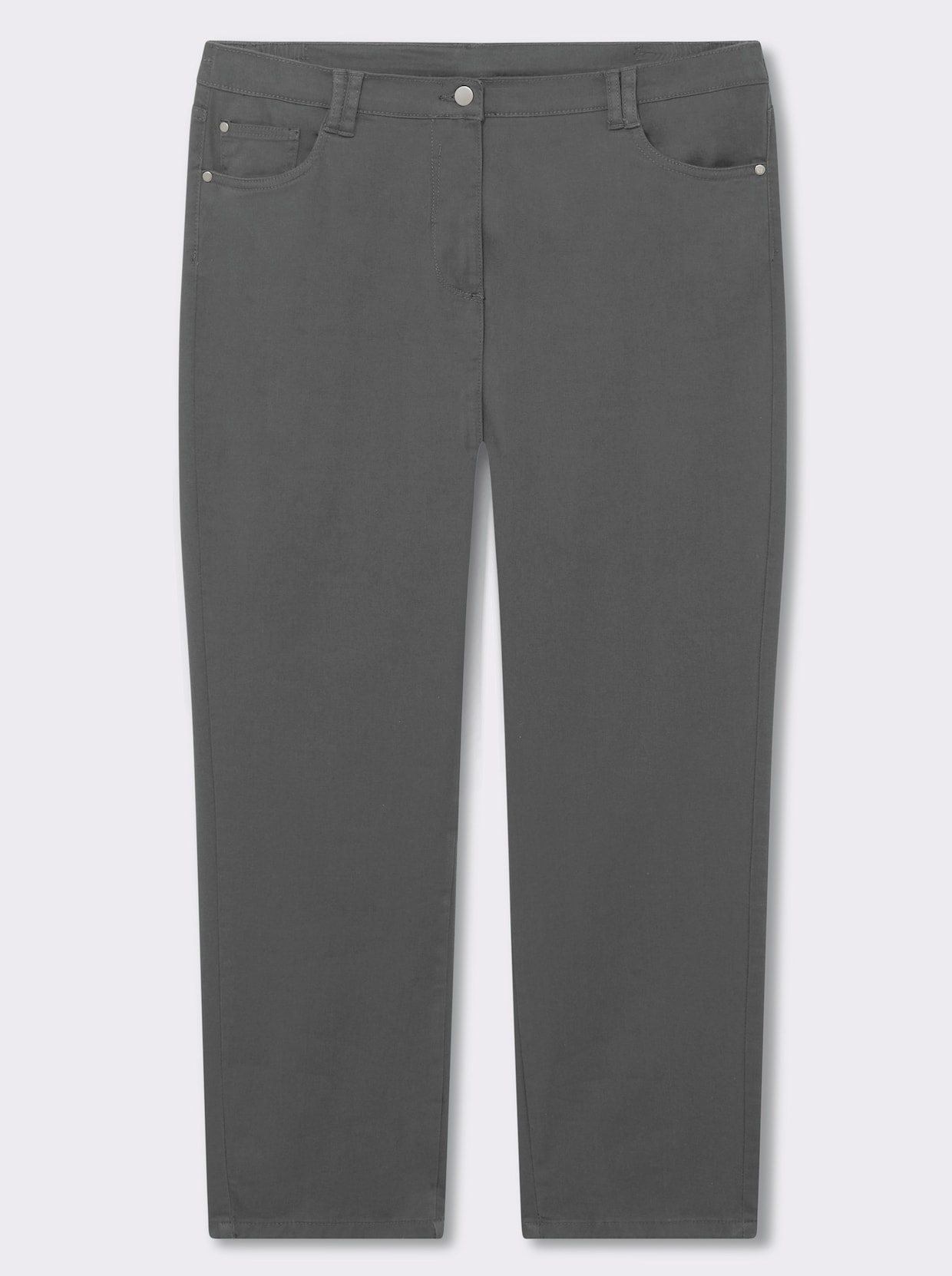 Jeans mit weitem Bein - grey denim