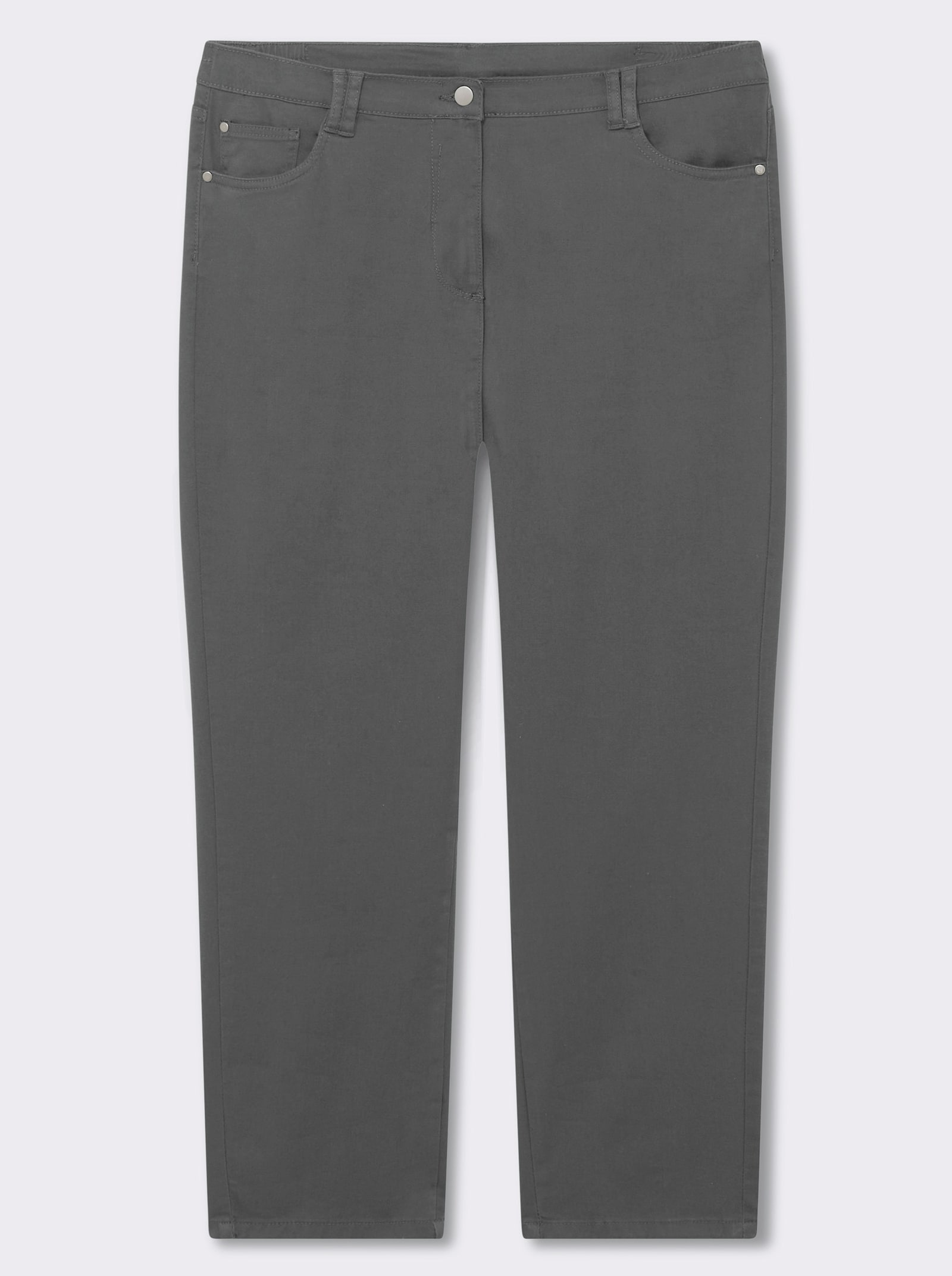 Jeans mit weitem Bein - grey denim