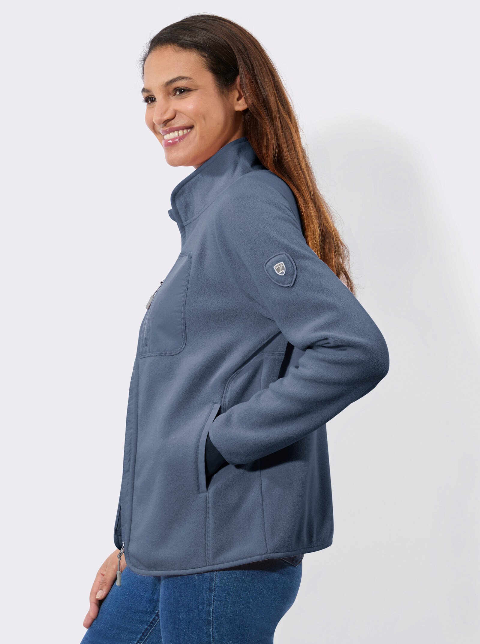 Fleecejacke mit Reißverschluss - sesam