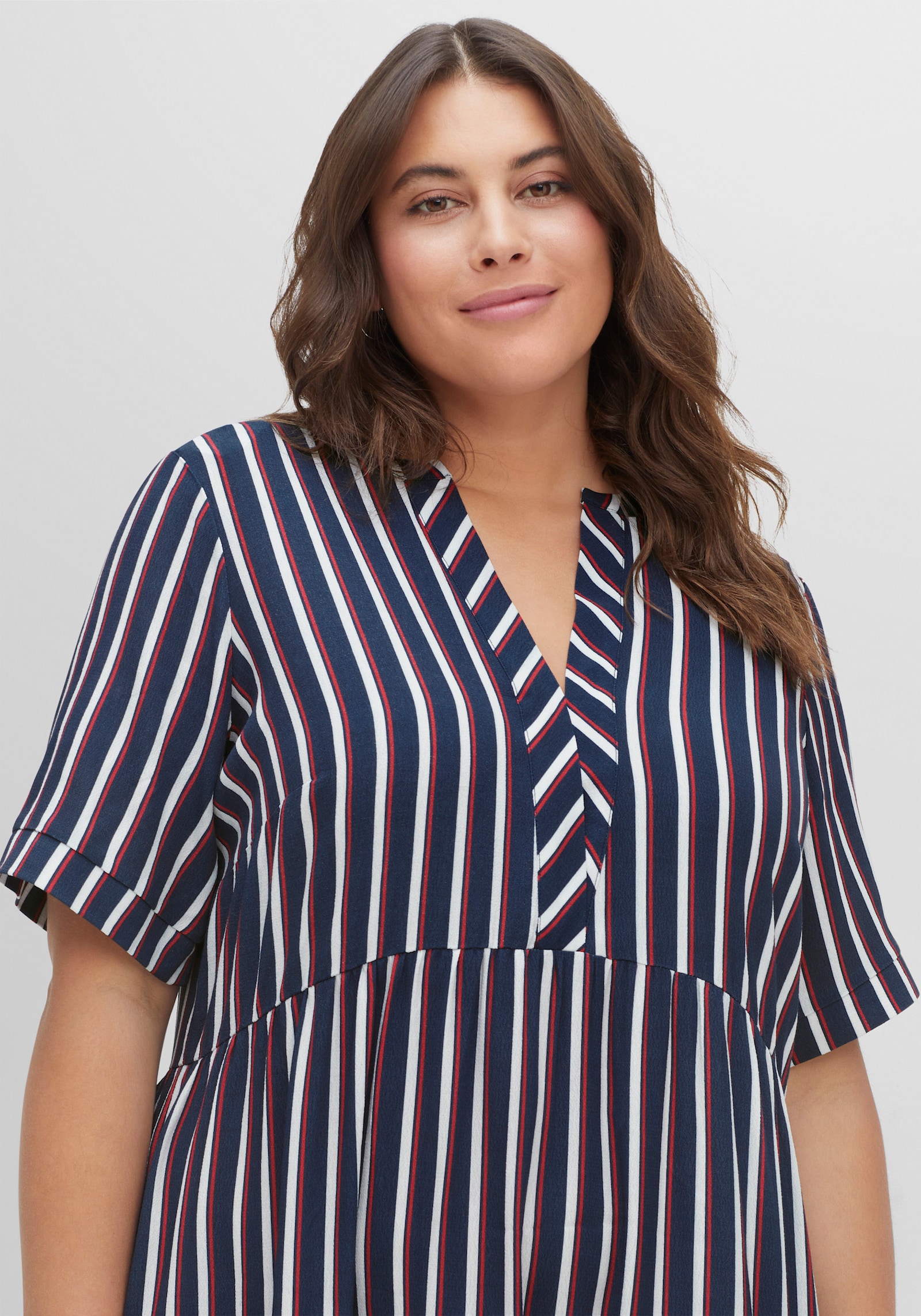 sheego Maxikleid mit Streifenmuster - nachtblau-gestreift