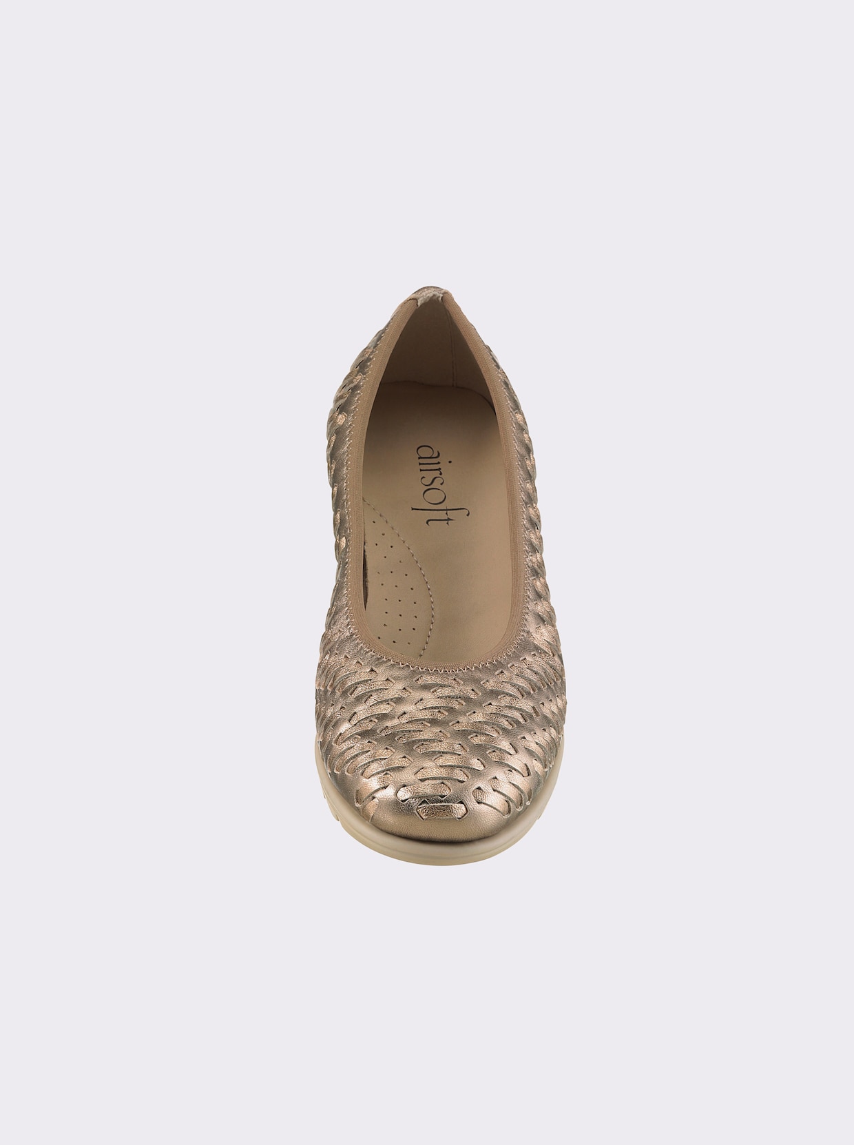 airsoft modern+ Ballerina mit Flechtmuster - bronzefarben