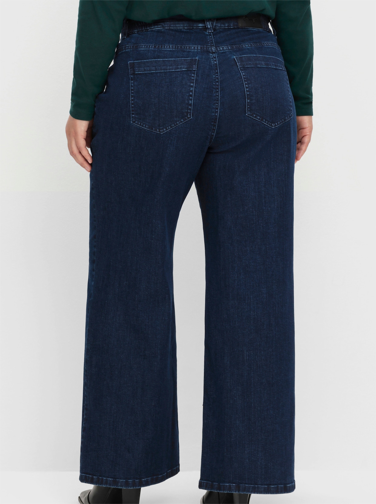 sheego High waist jeans - dark blue denim